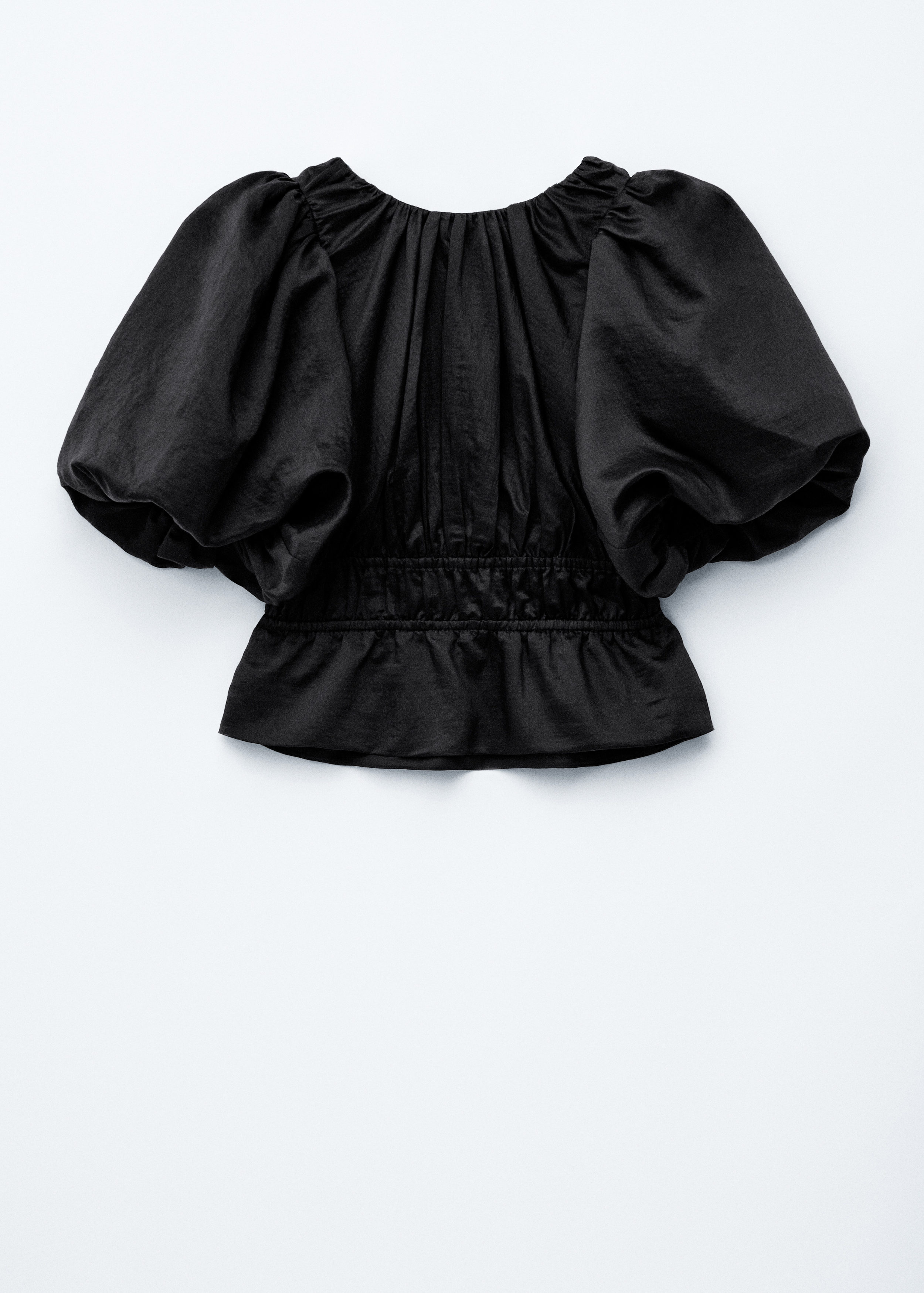 Peplum-Frill Puff-Sleeve Top - Black - & Other Stories US