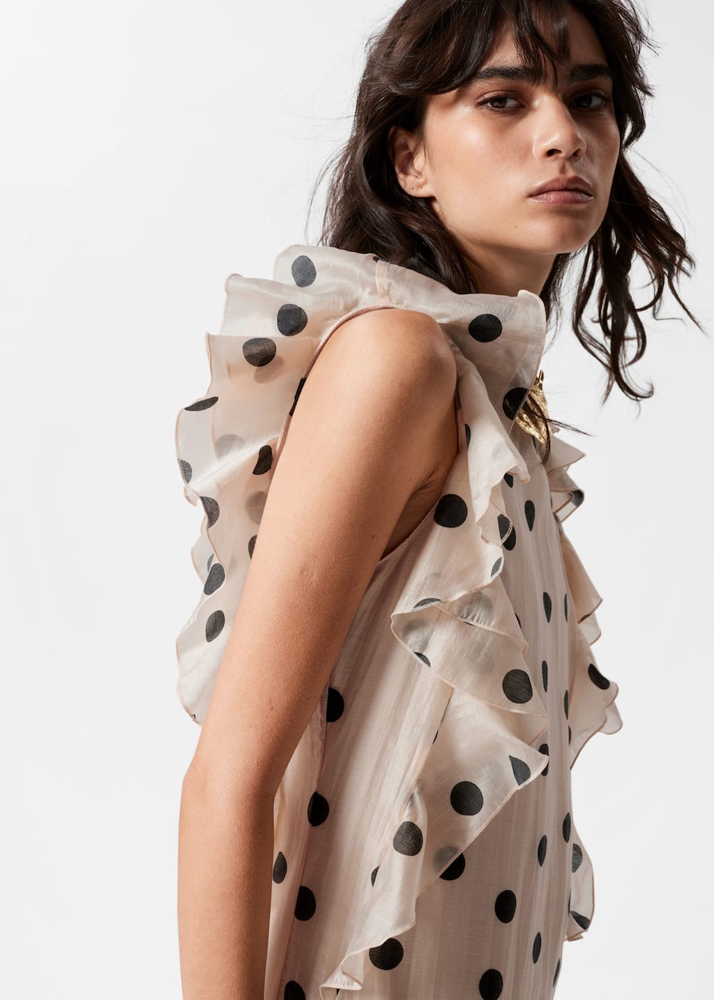 Maxiklänning med volanger – Gul/lila/mönstrad – lookbook