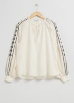 Ivory/Black Embroidered
