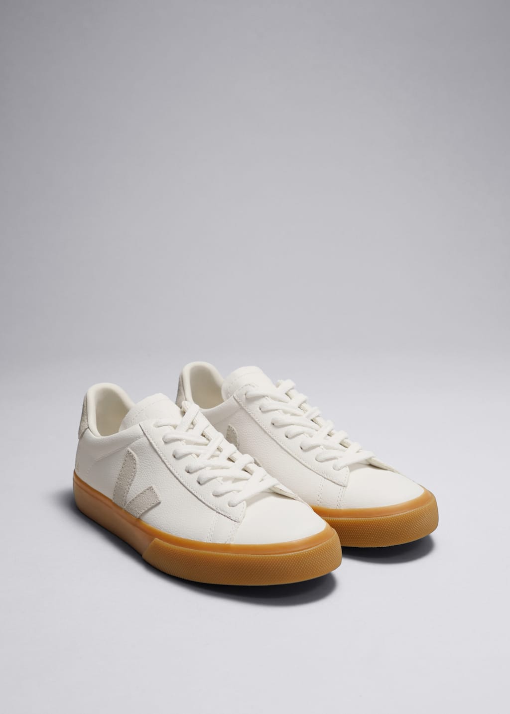 Skórzane sneakersy Veja Campo – Biały/Beżowy – Martwa natura
