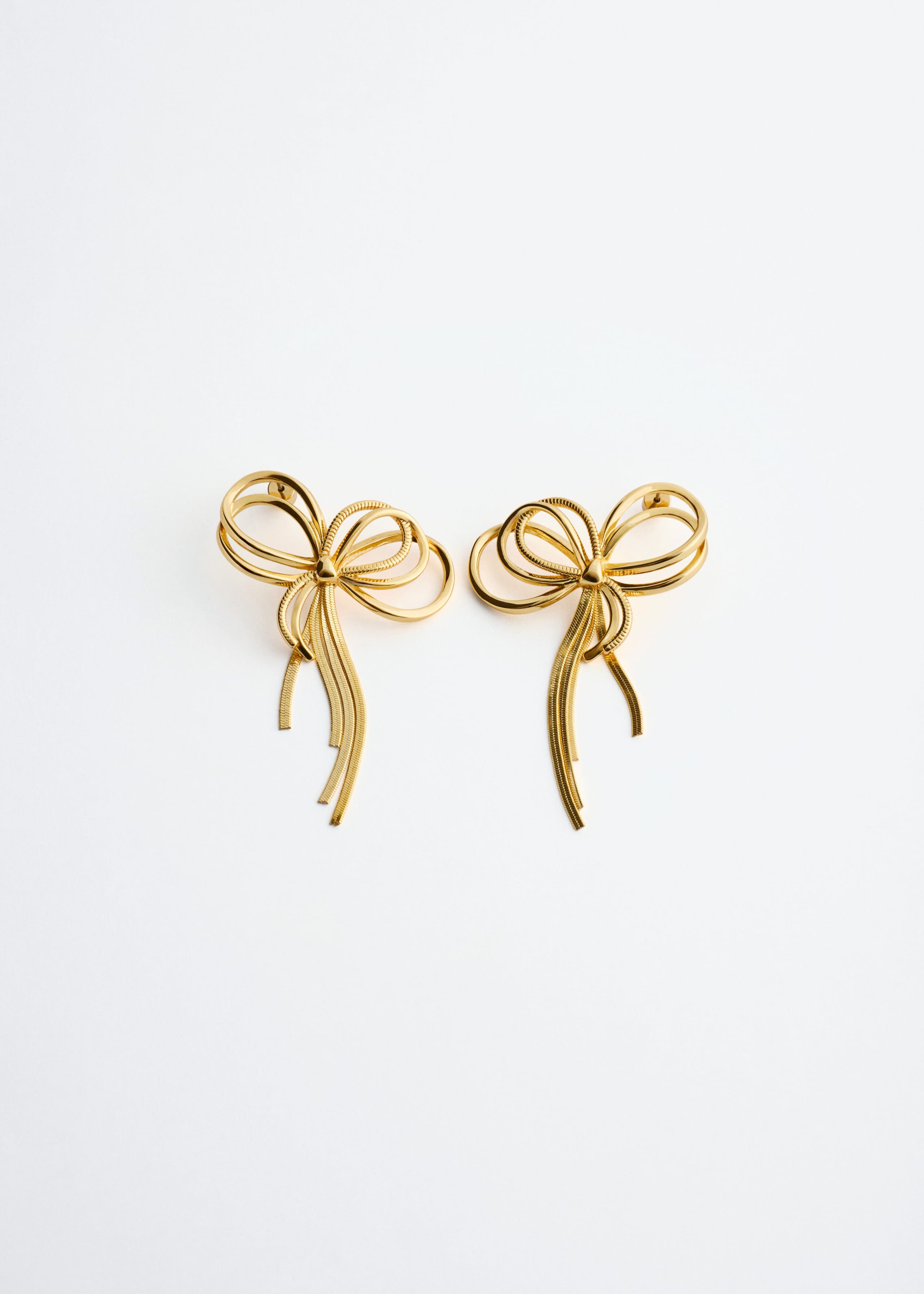 Polished Brass Bow Earrings - Gold - Still Life