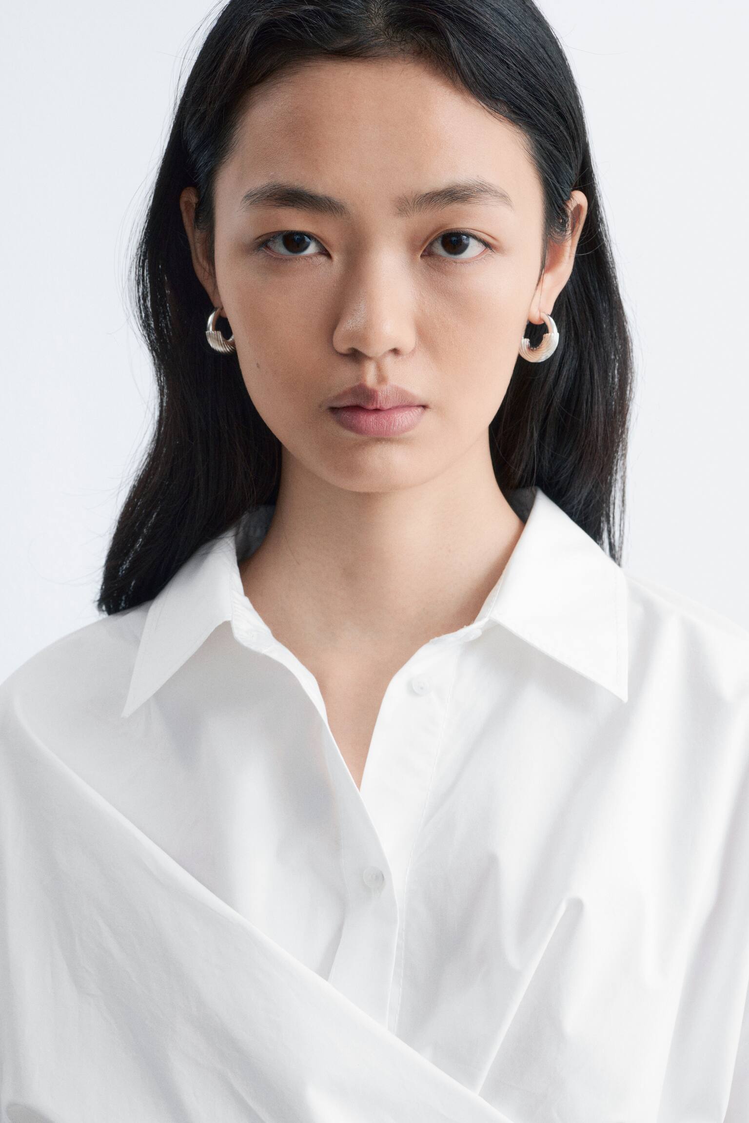 Chemise en coton à taille ceinturée - Blanc - 7