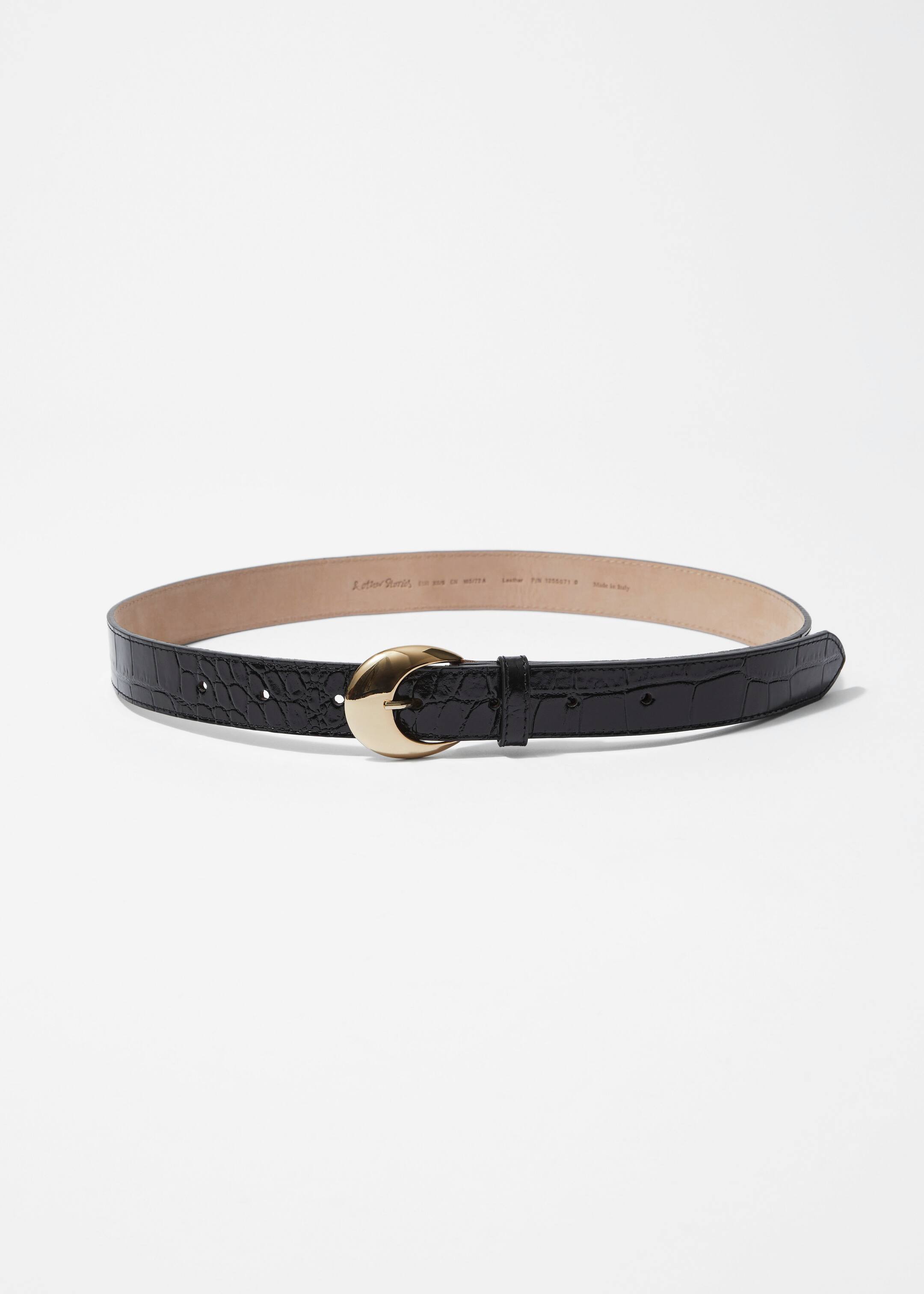 Grösseres Bild ansehen: Ledergürtel mit sichelförmiger Schnalle - Schwarz - DAMEN | H&M CH 1