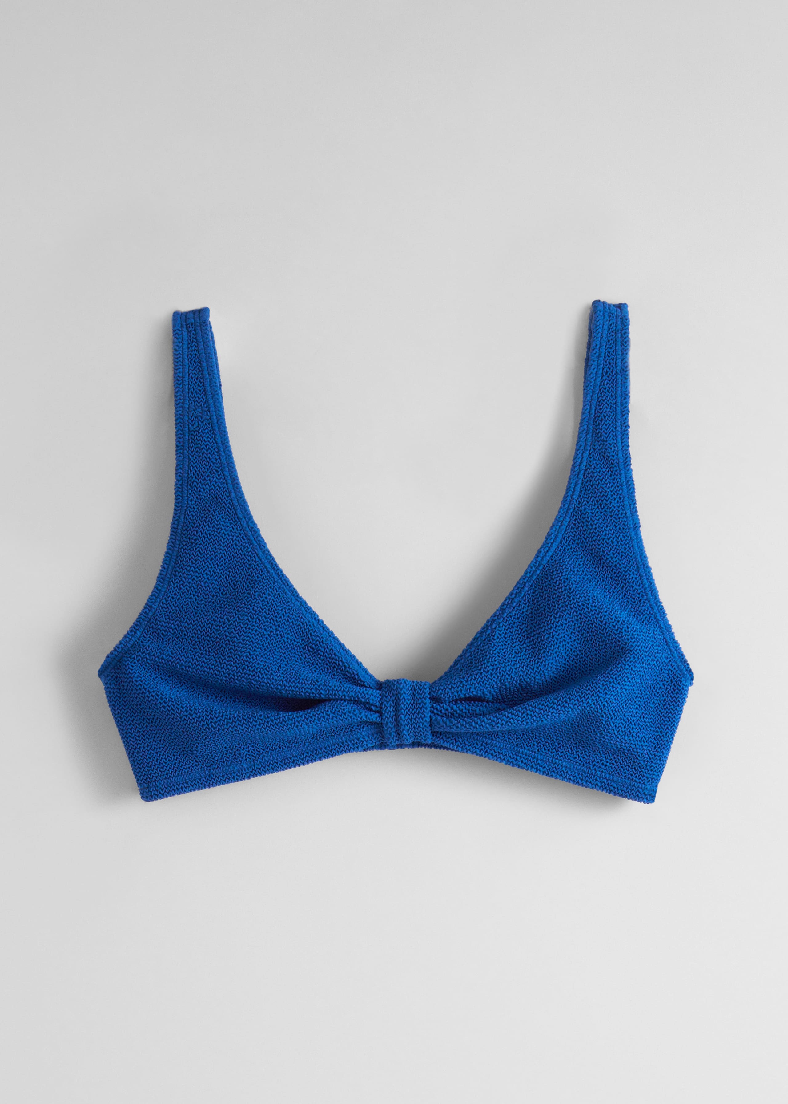 Textured Triangle Bikini Top - Blue - Still Life