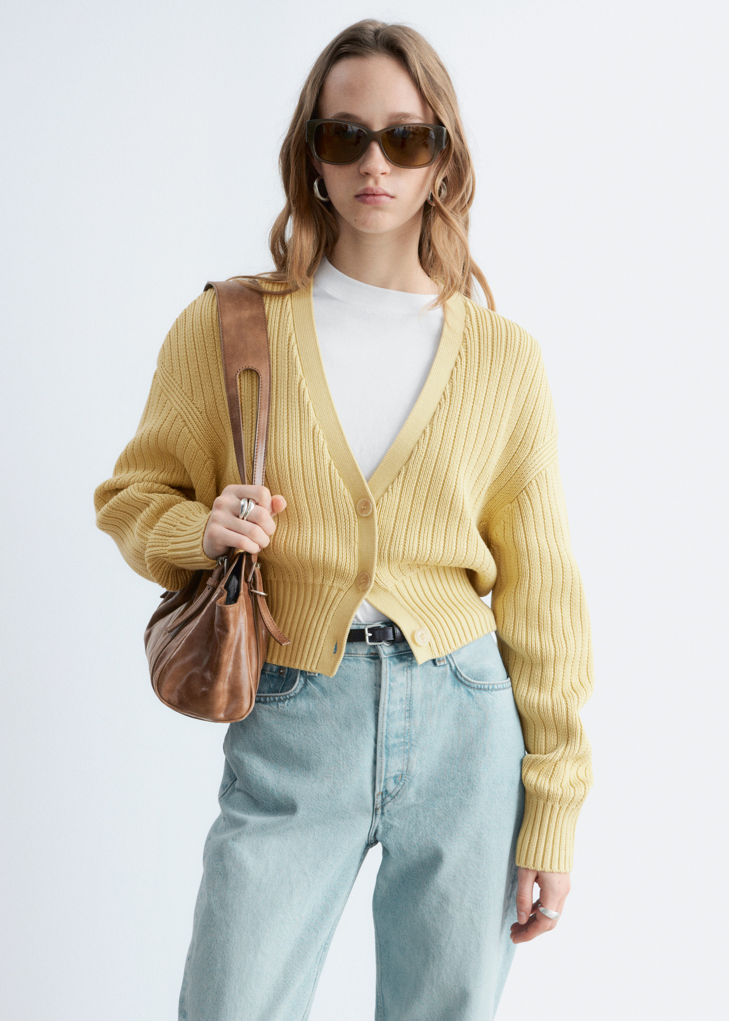 Rib-Knit Cotton Cardigan