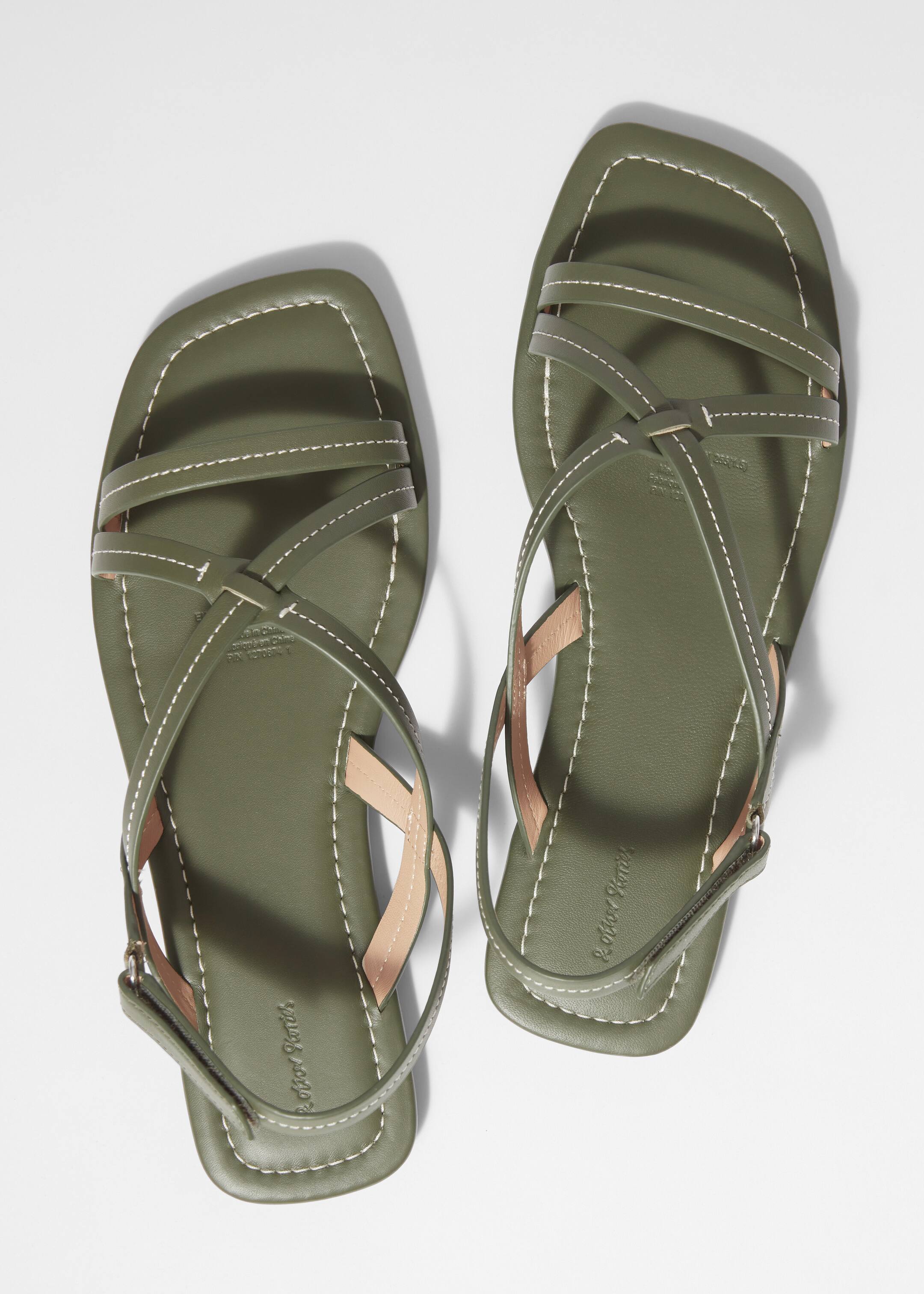 Vezi imaginea mai mare: Sandale din piele cu barete - Khaki Green - FEMEI | H&M RO 5