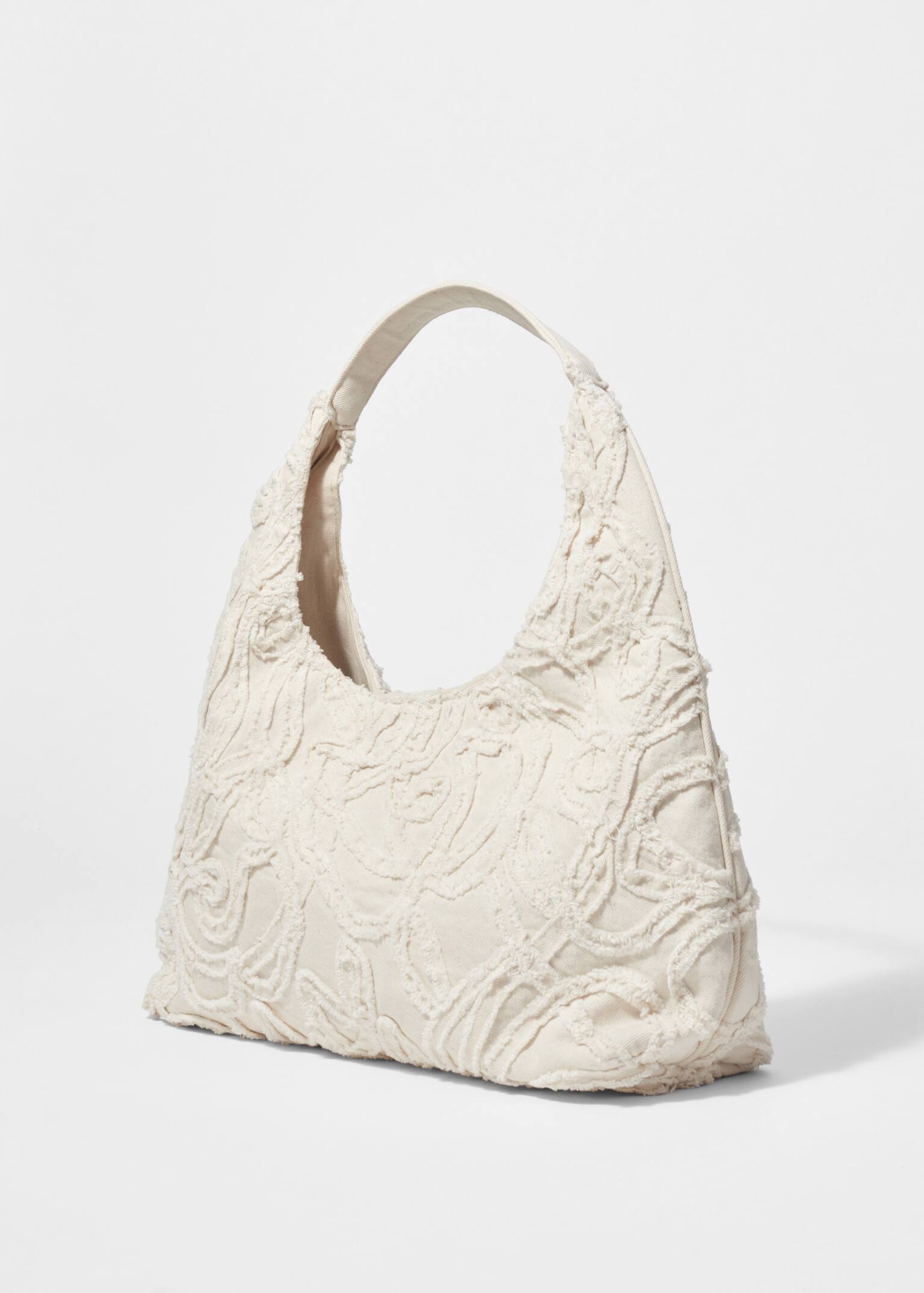 Kis hímzett farmer táska - Krém/Denim Blue - 3