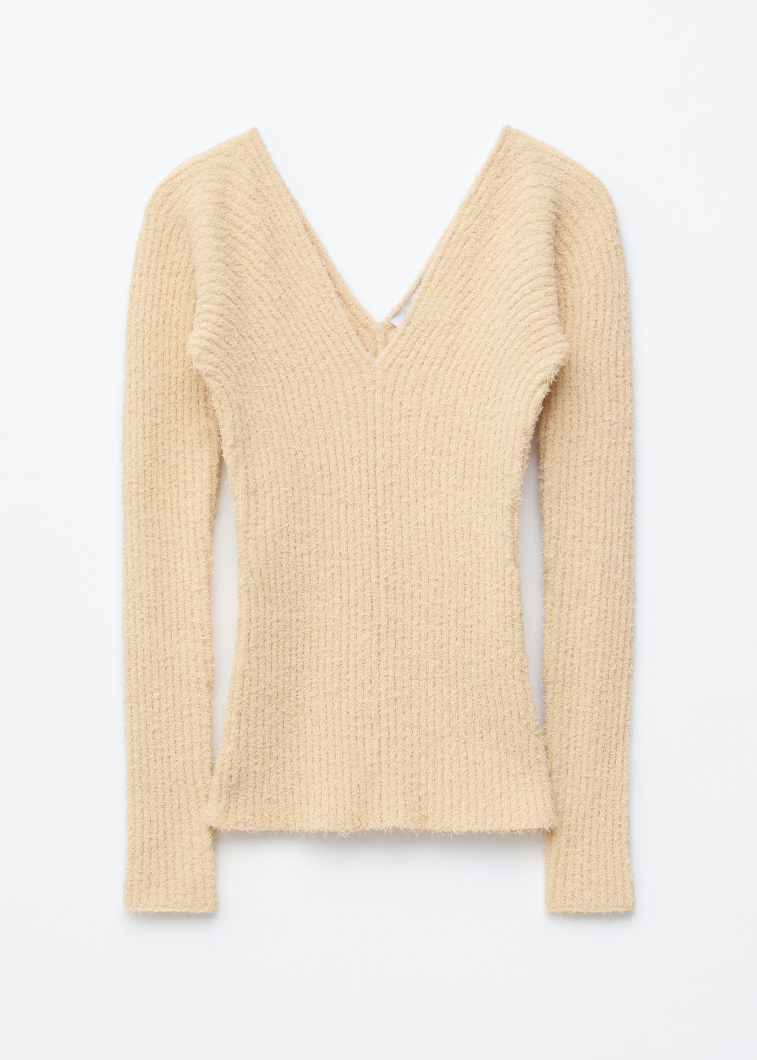 Image of Rib-Knit V-Neck Top