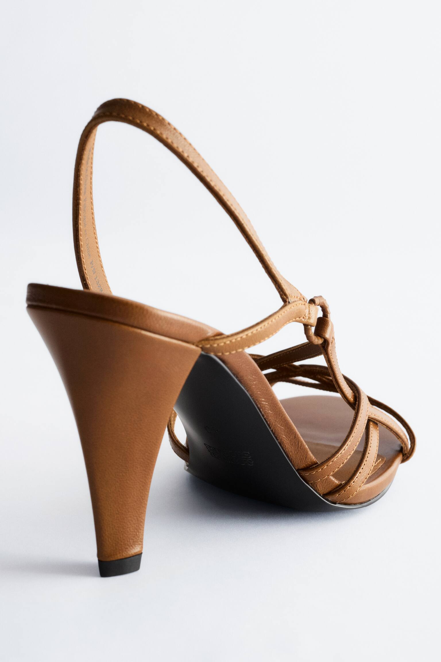 Leren sandalen met ring - Bruin/Zilver - 2