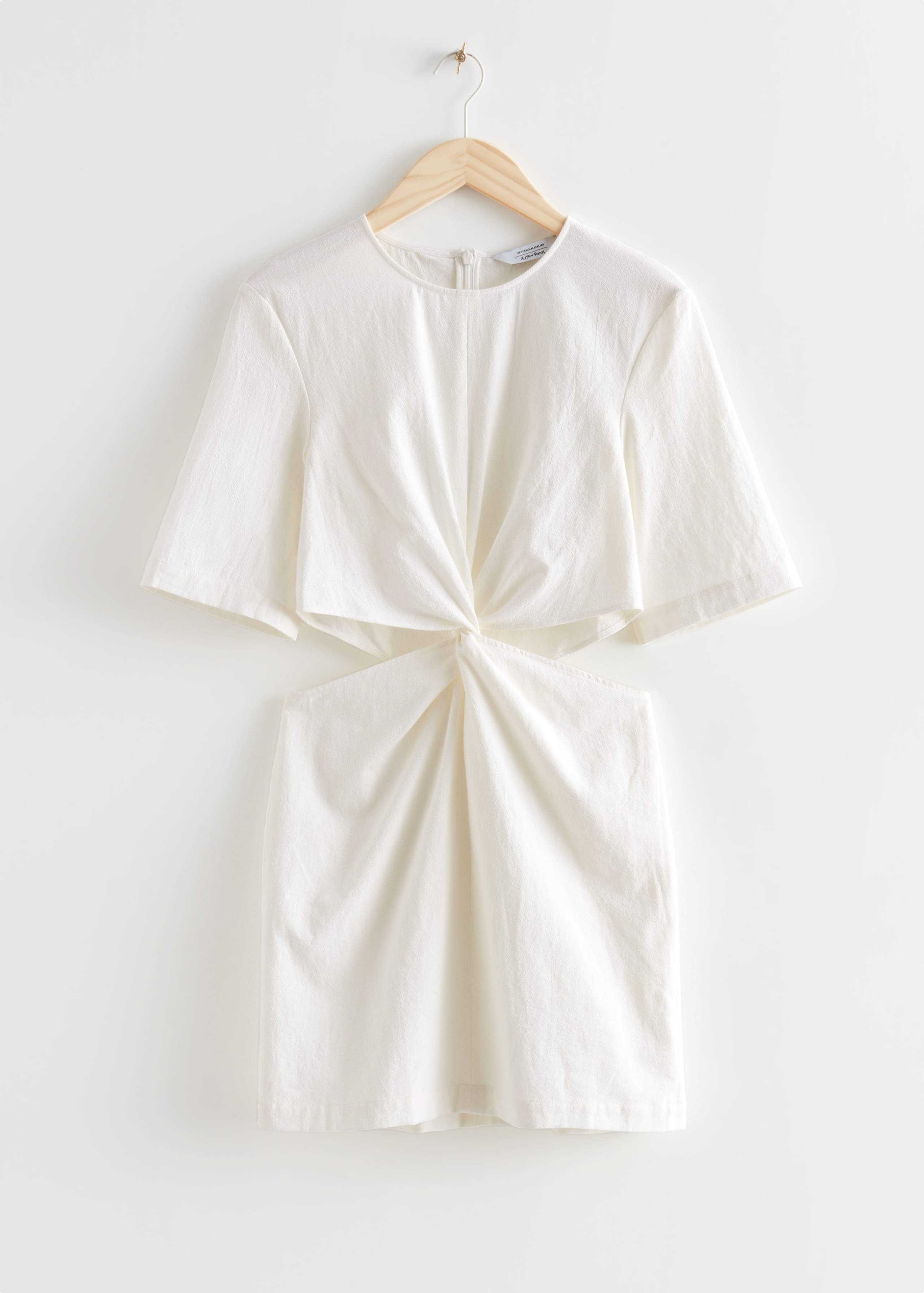 Cut-Out Waist Mini Dress - White - Still Life
