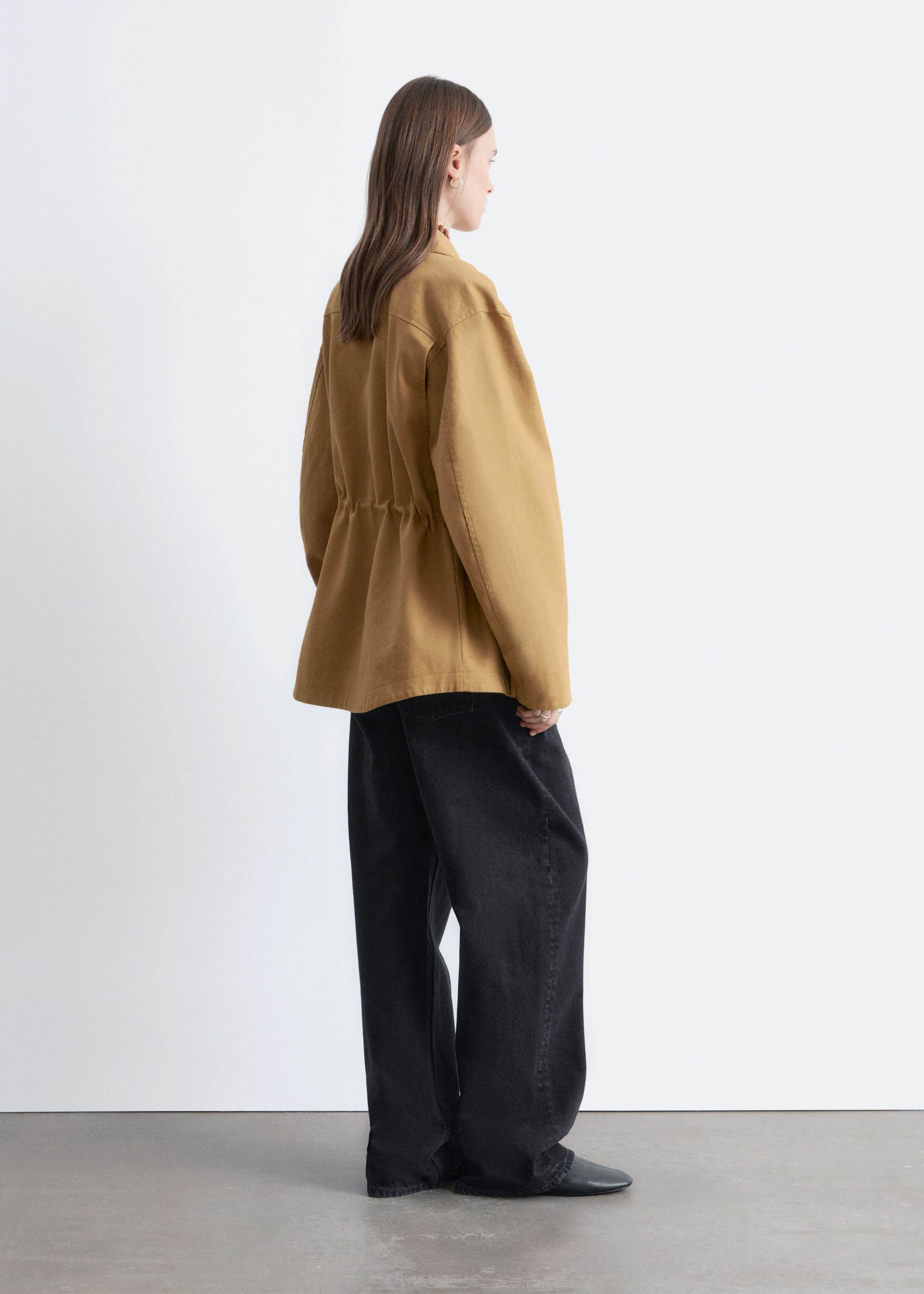 Image of Oversized Drawstring Utility Jacket