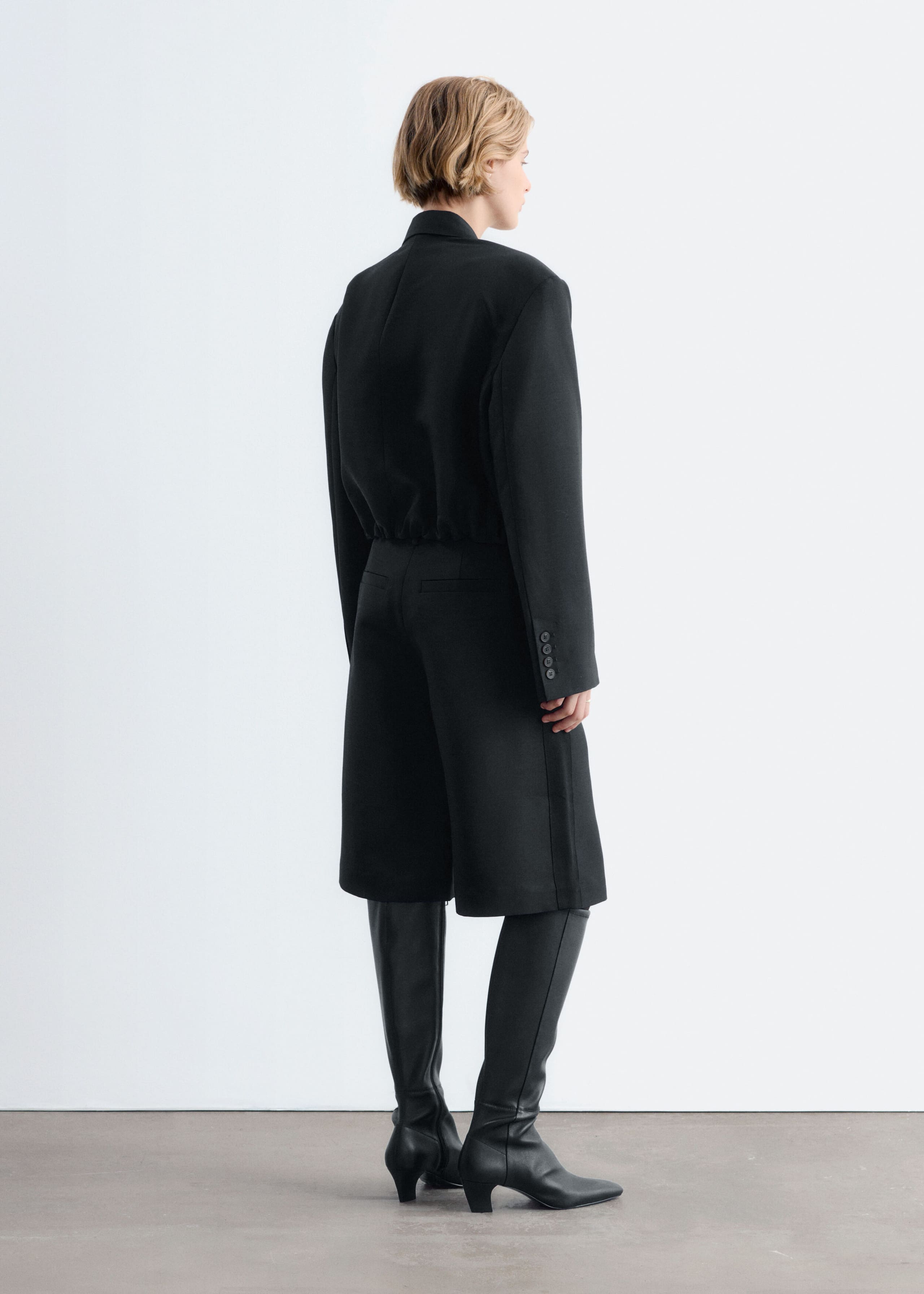 Oversized Drawstring Blazer Black