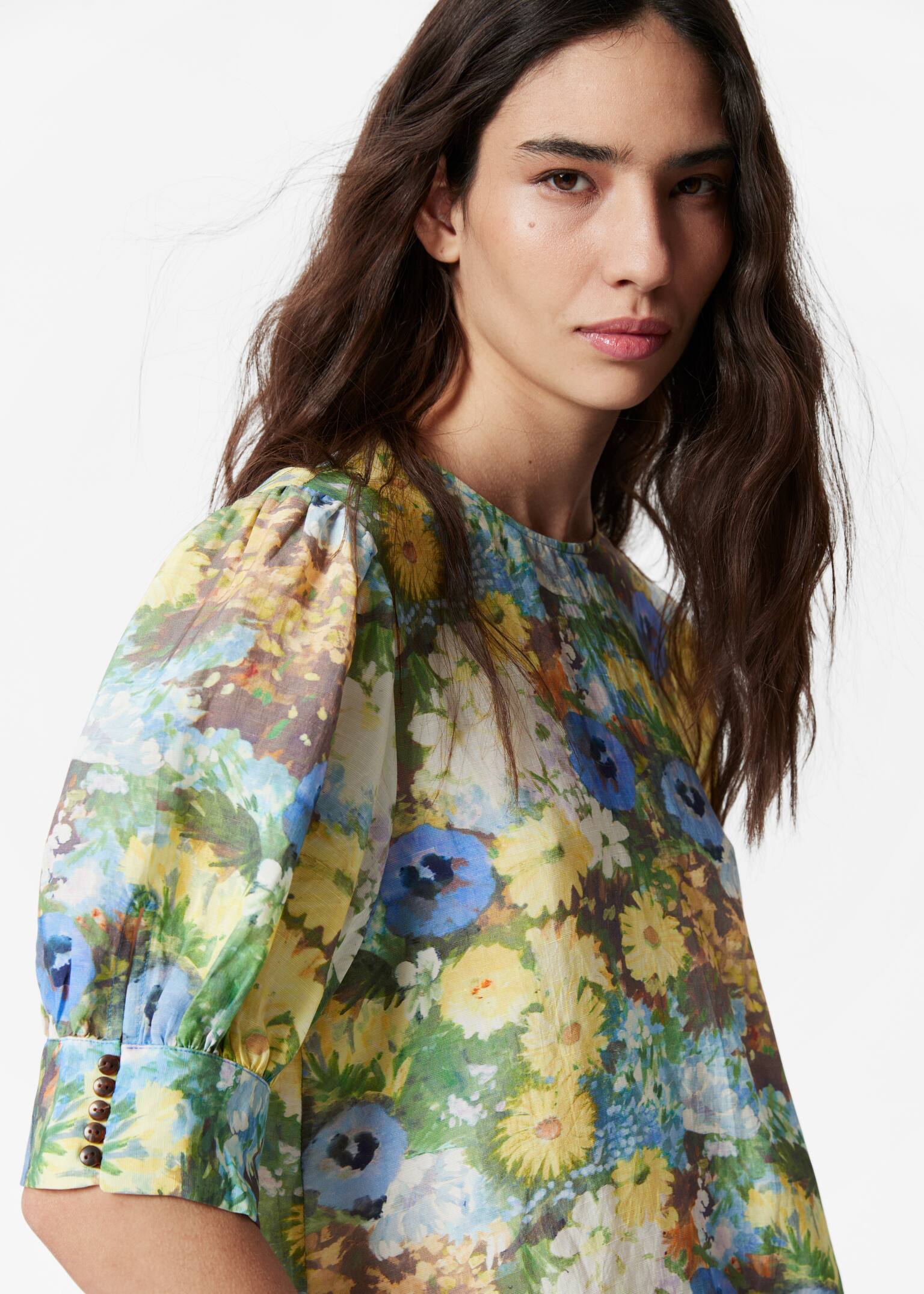 Blouse en dentelle brodée - Imprimé floral/Noir/Noir - 5