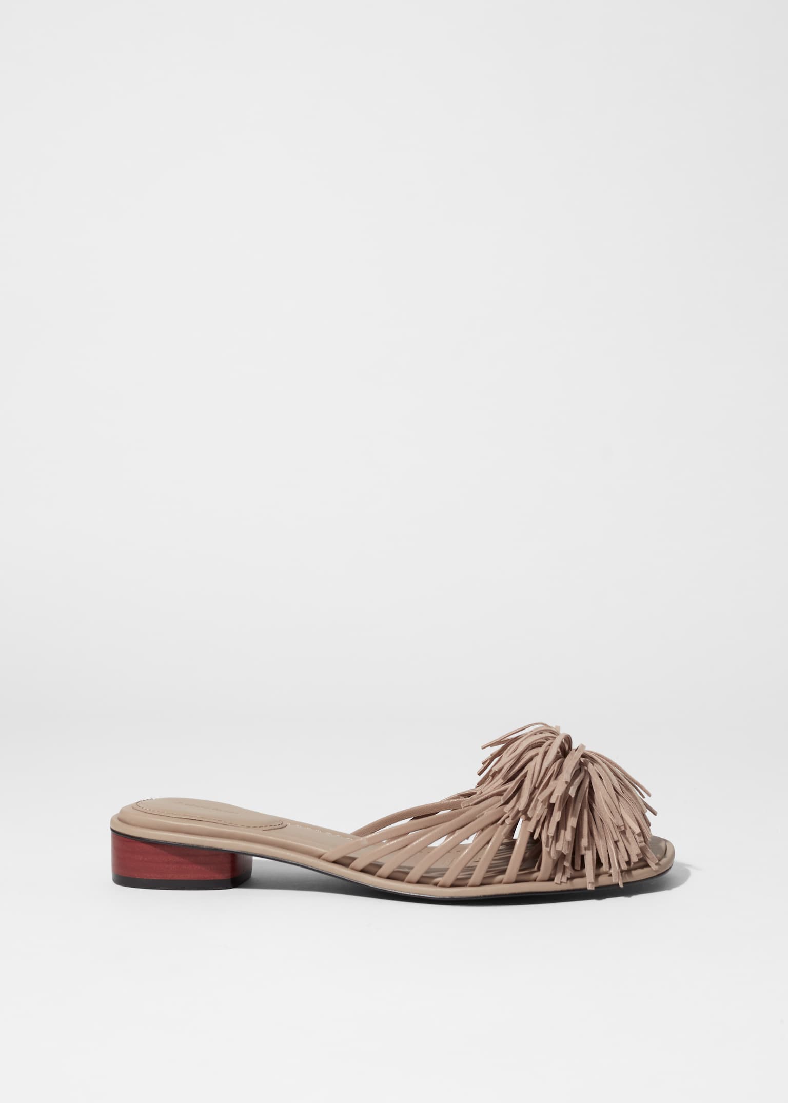 Sandali in pelle con nappe - Beige/Giallo chiaro