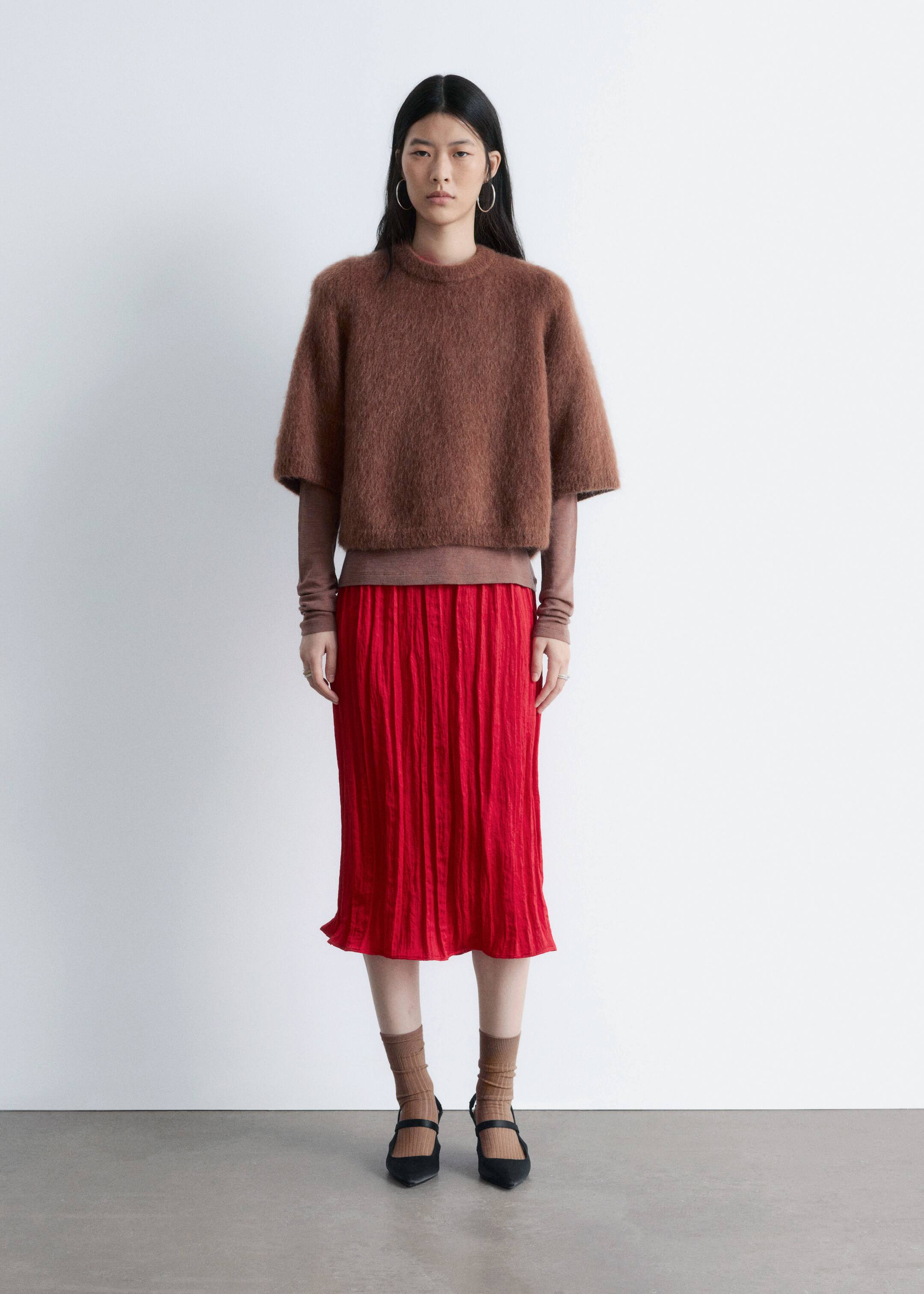 הצגת תמונה גדולה יותר: חולצת טריקו סרוגה מתערובת מוהייר - חום - Ladies | H&M IL 1