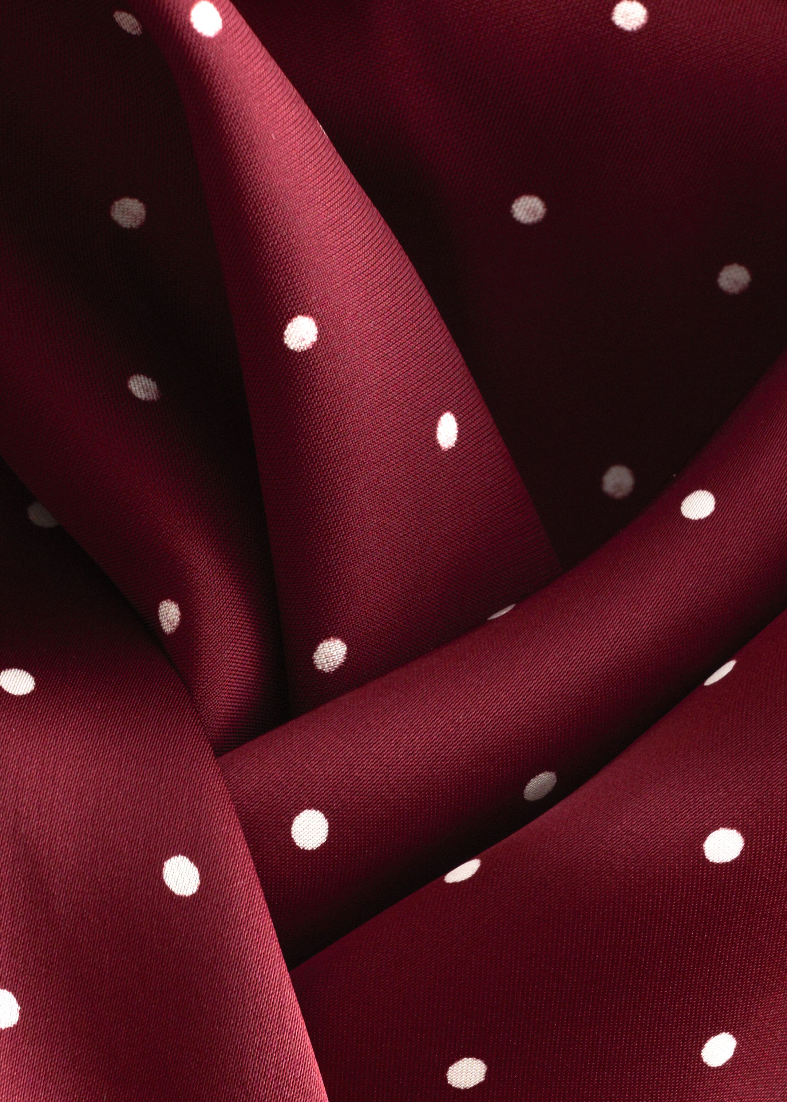 V-Neck Wrap Dress - Dark Red/Dots - Lookbook