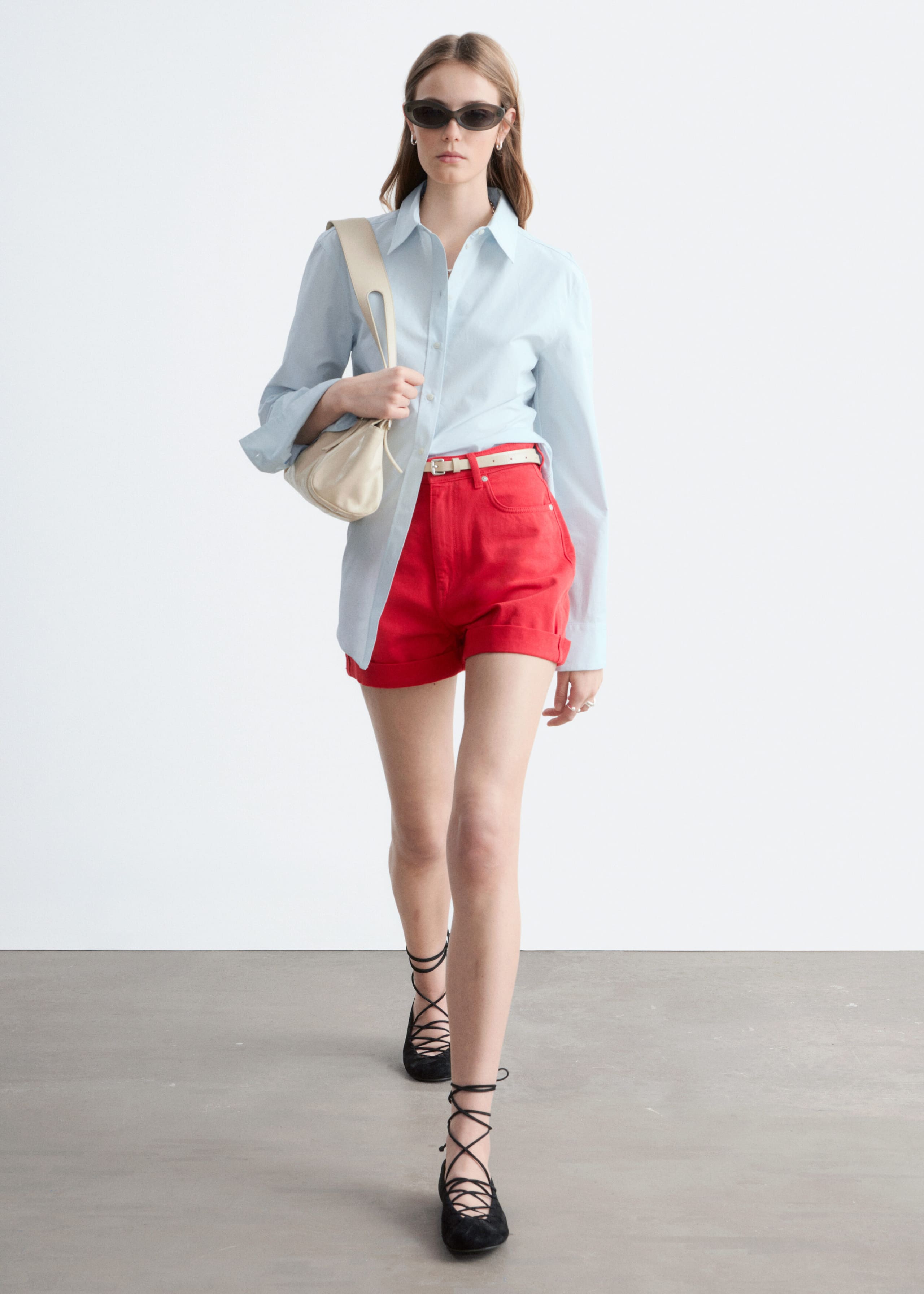 Image of Denimshorts med hög midja