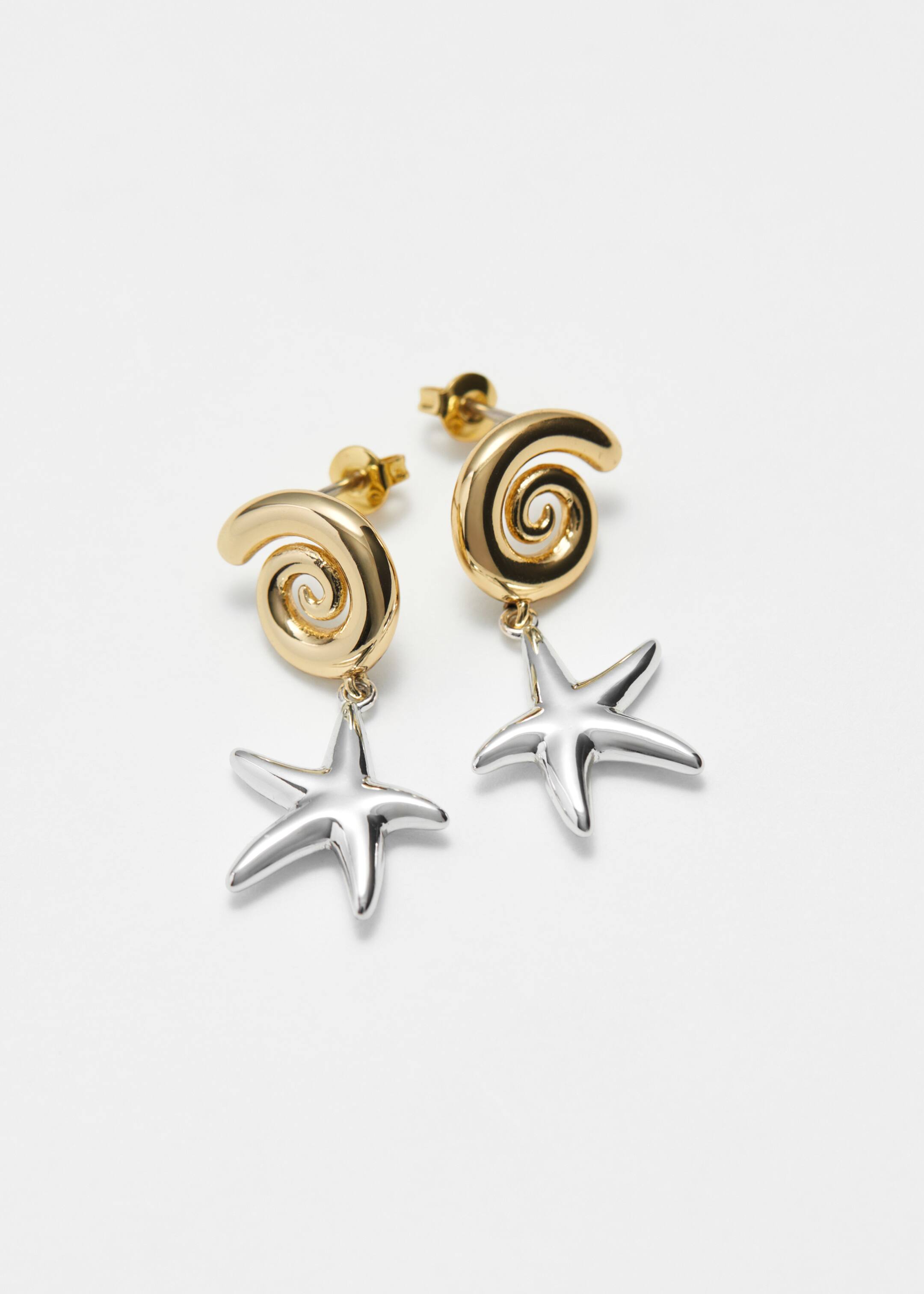 Zobacz większy obraz: Spiralne kolczyki z wisiorkiem w kształcie gwiazdy - Silver/Gold - ONA | H&M PL 1