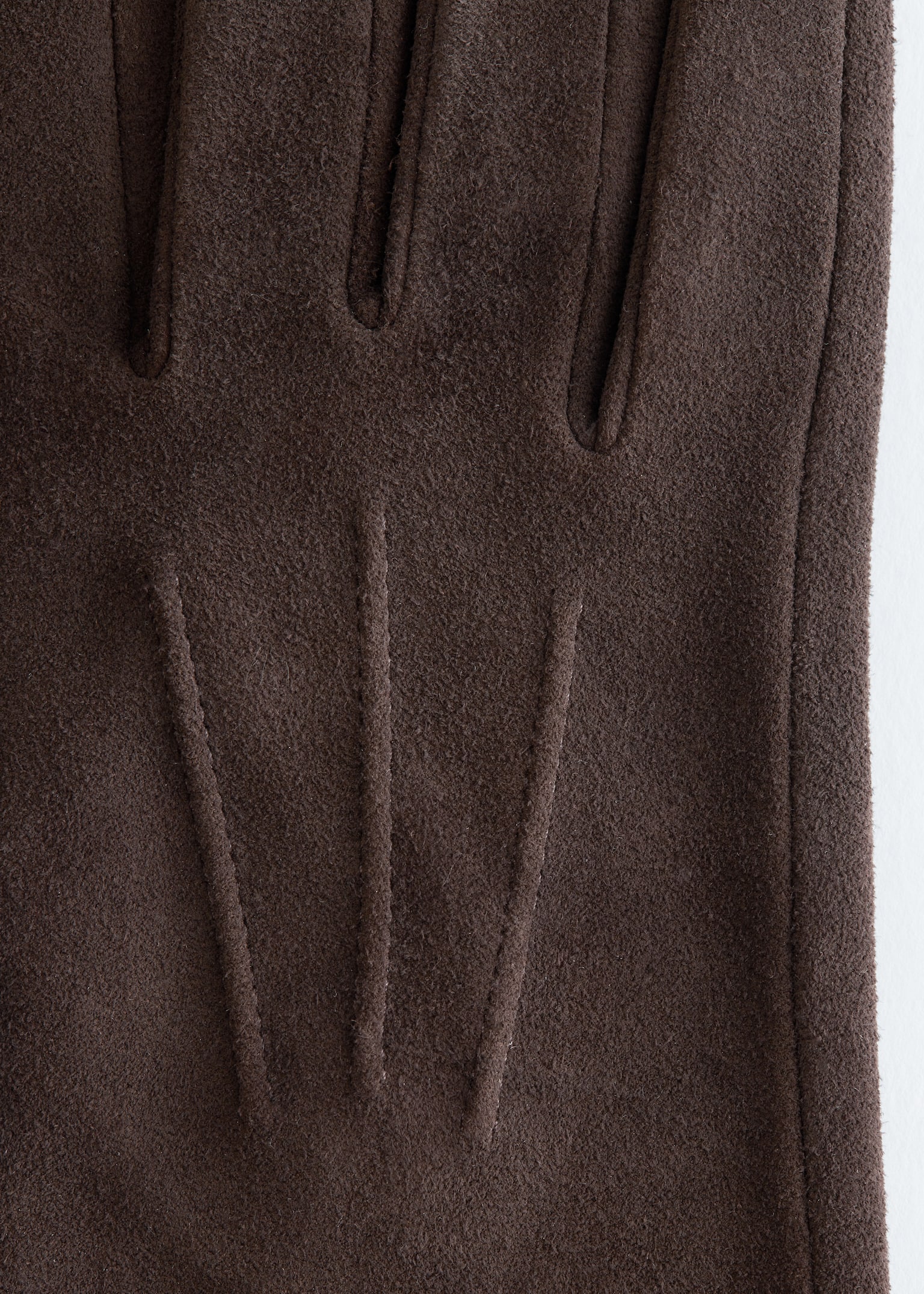 Handschuhe aus Veloursleder - Dunkelbraun - 3