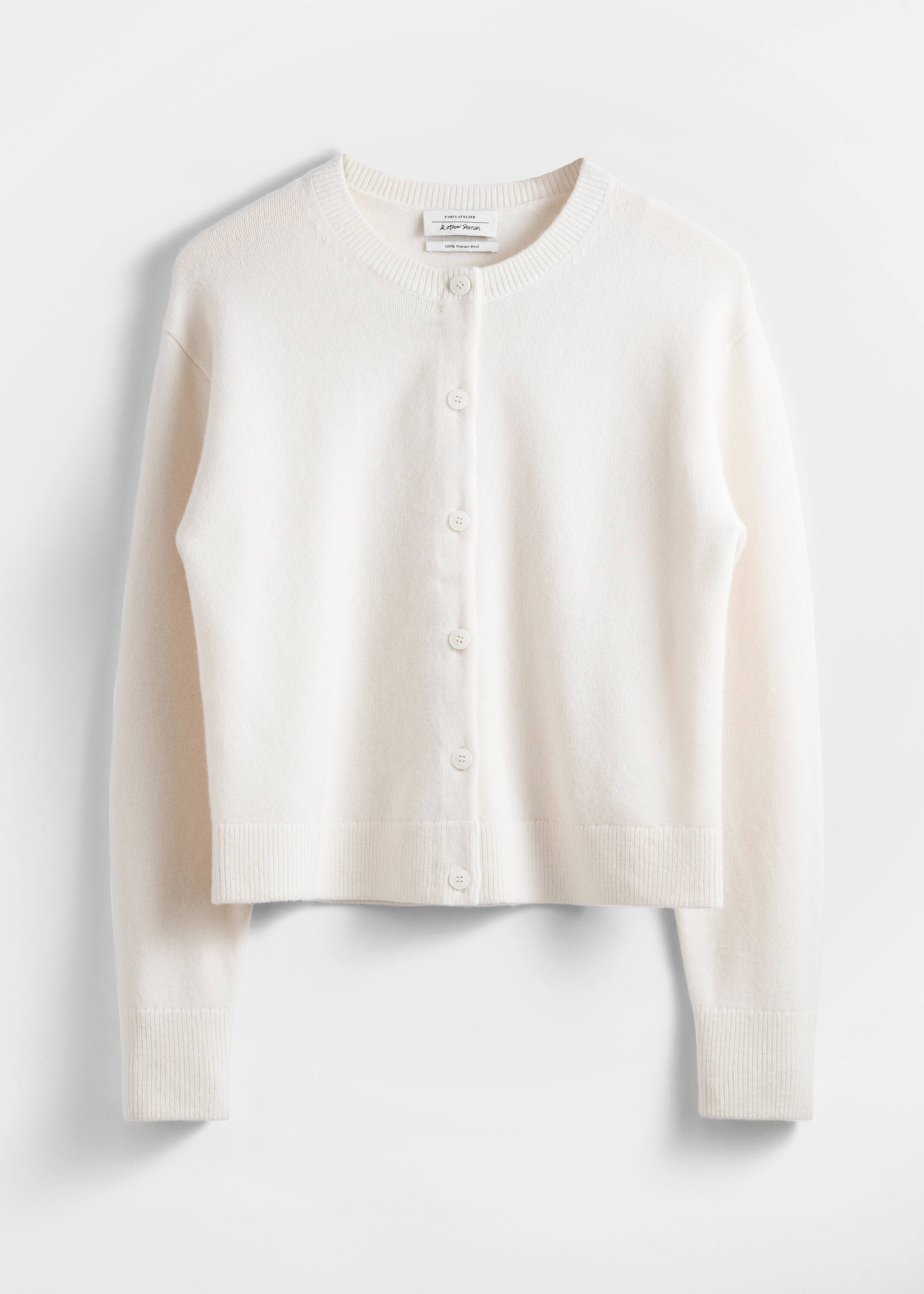 Grösseres Bild ansehen: Kastenförmige Strickjacke aus Merinowolle - Creme - DAMEN | H&M CH 5