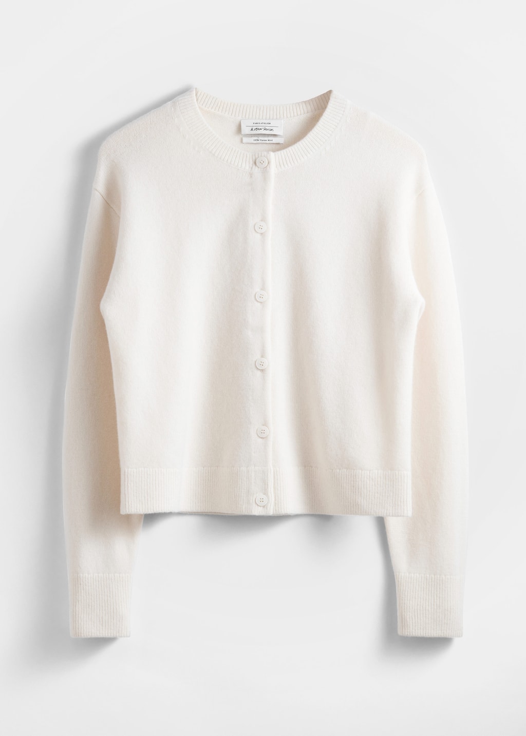 Boxy Merino Wool Cardigan - Cream - Still Life