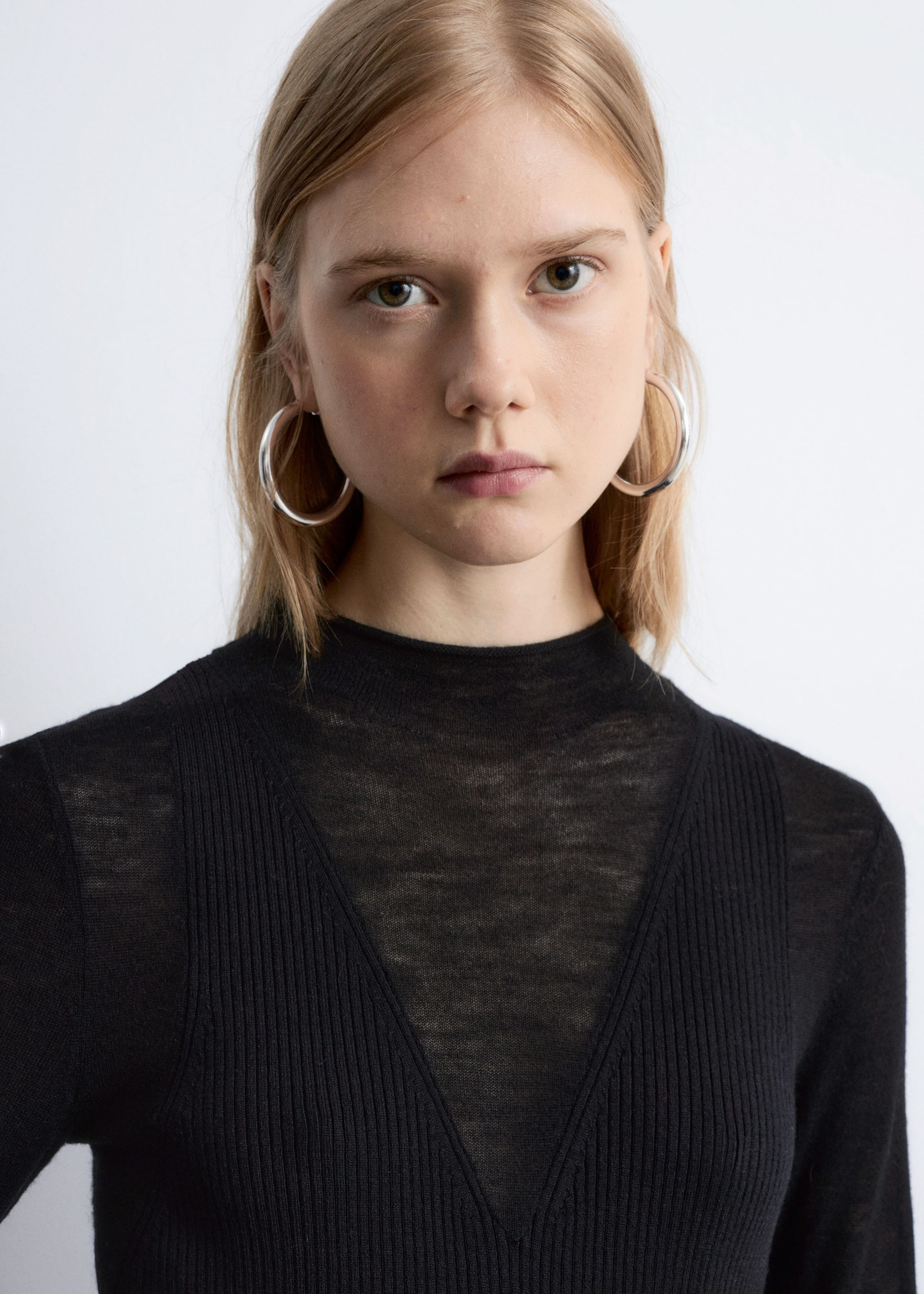 Image of Knitted Mock-Neck Midi Dress