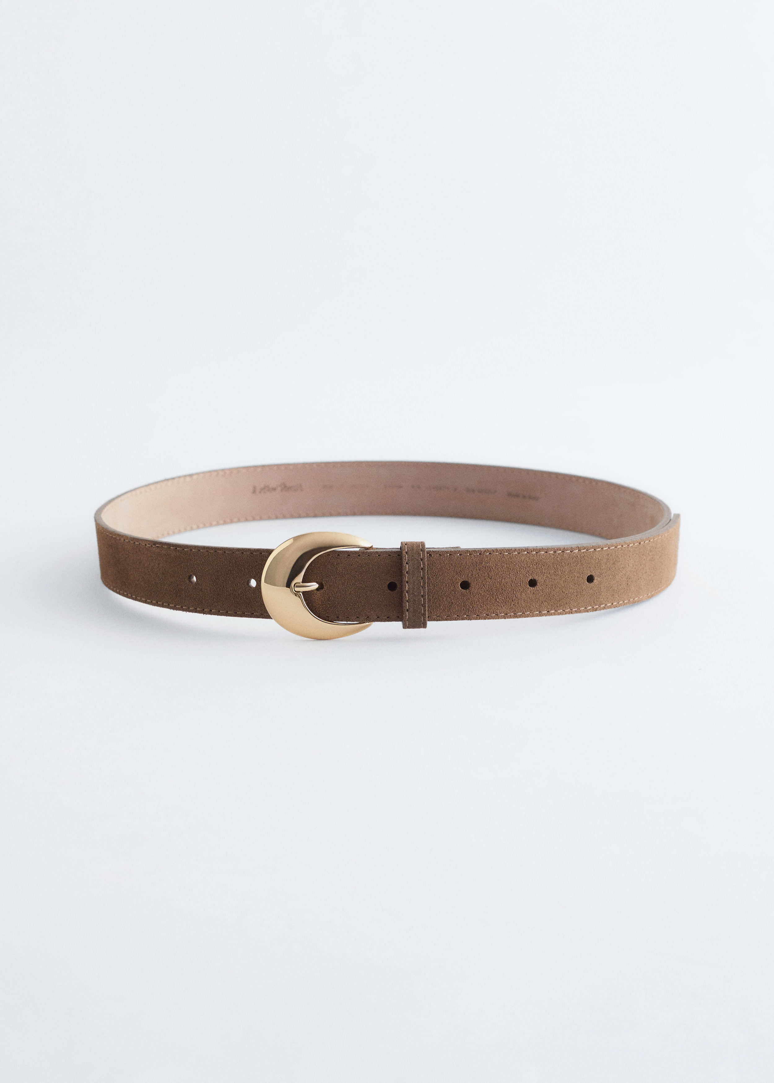 Image of Crescent-Buckle Leather Belt