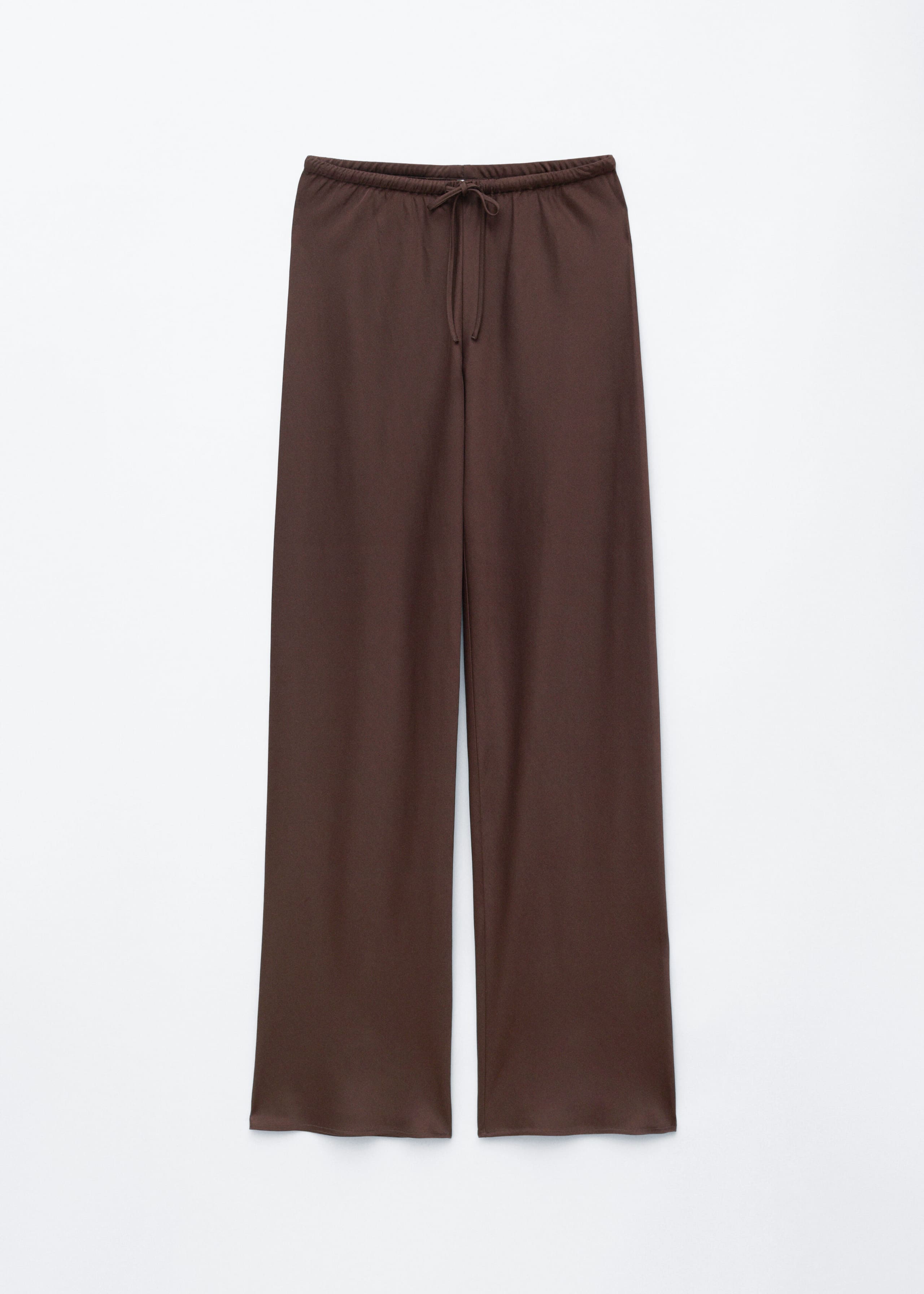 Drawstring Twill Trousers - Dark Brown - Still Life
