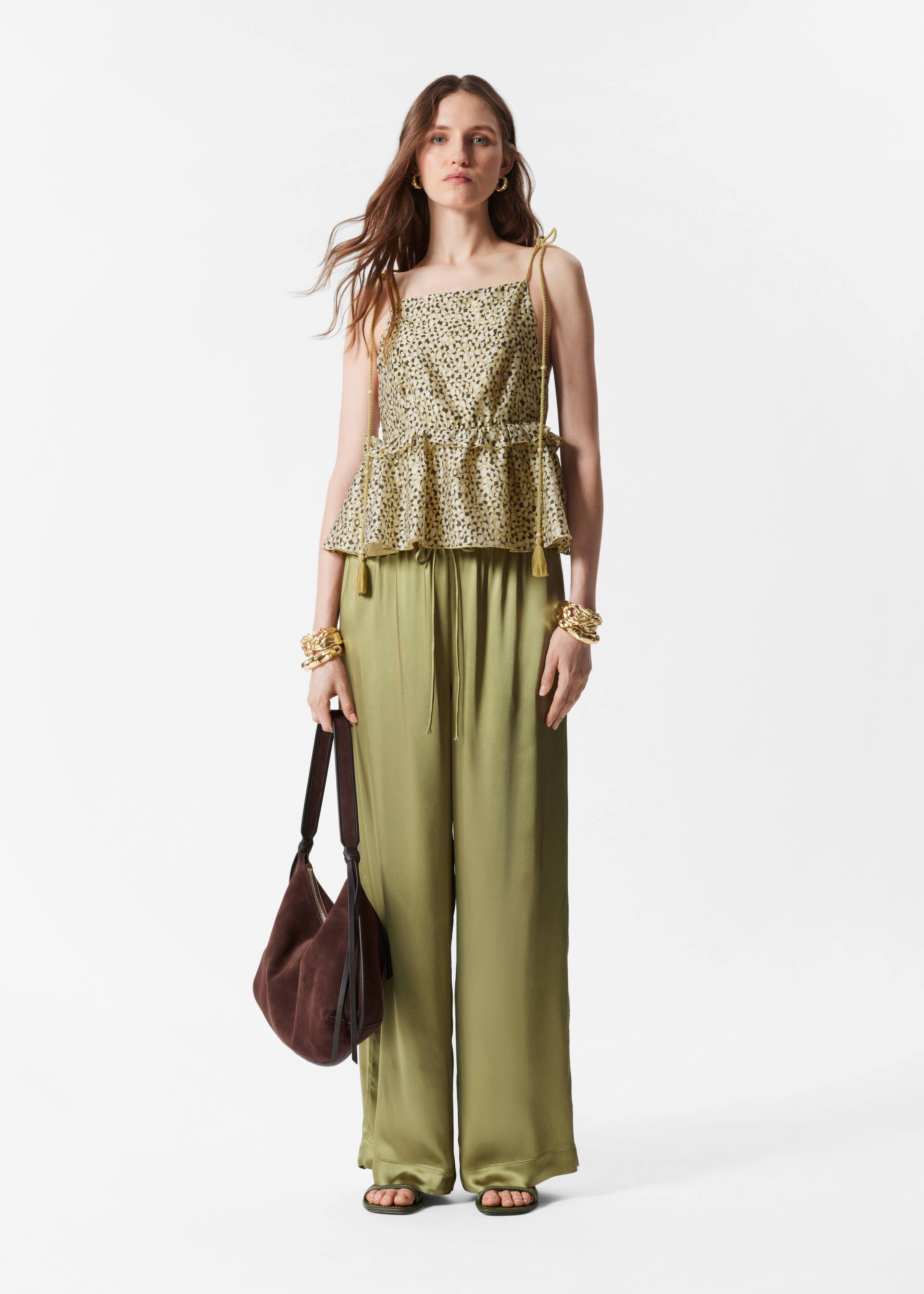 Visualizza immagine più grande: Top con spalline e gale con volant - Motivo astratto - DONNA | H&M IT 2