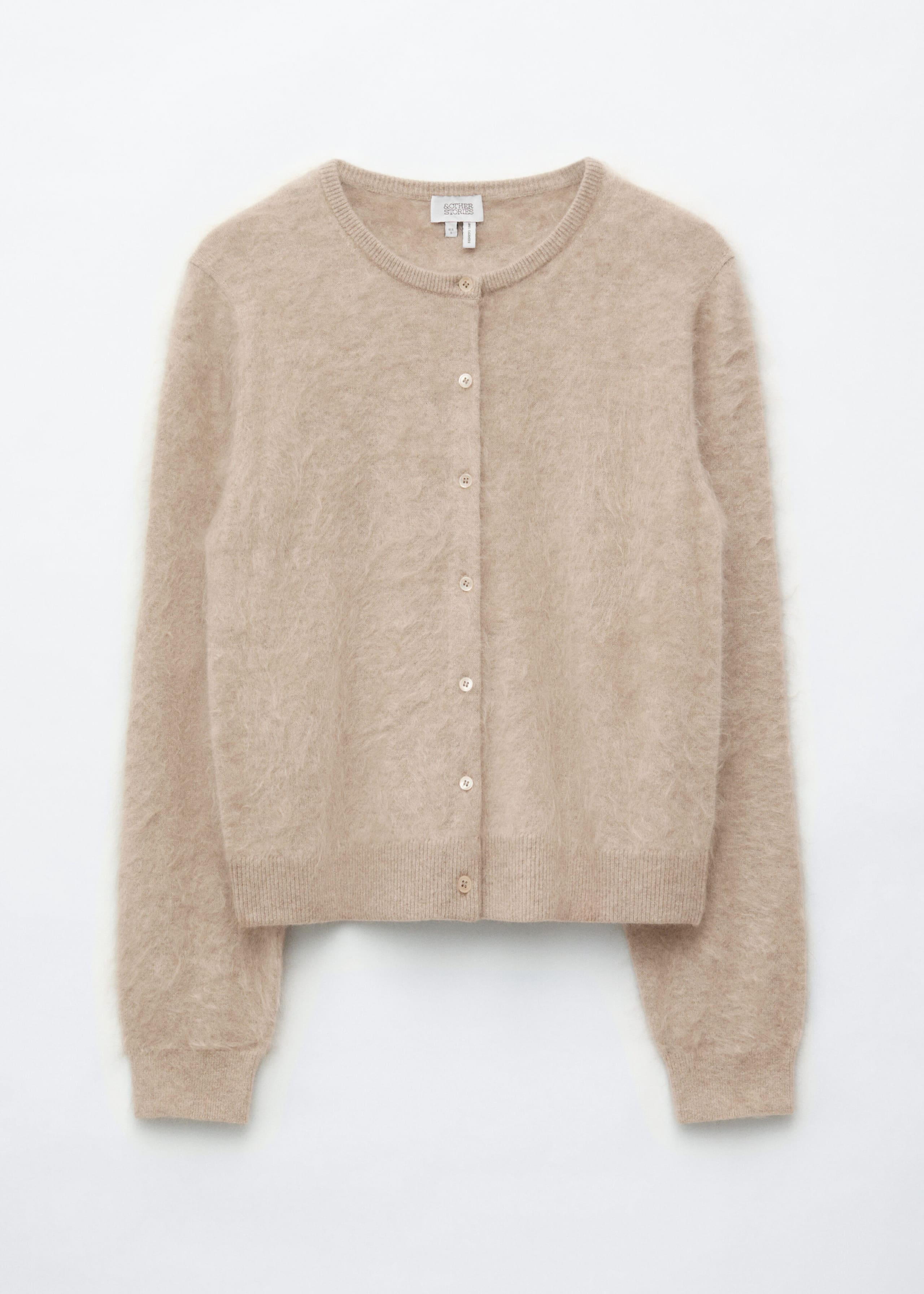 Brushed Cashmere Cardigan - Beige - Still Life
