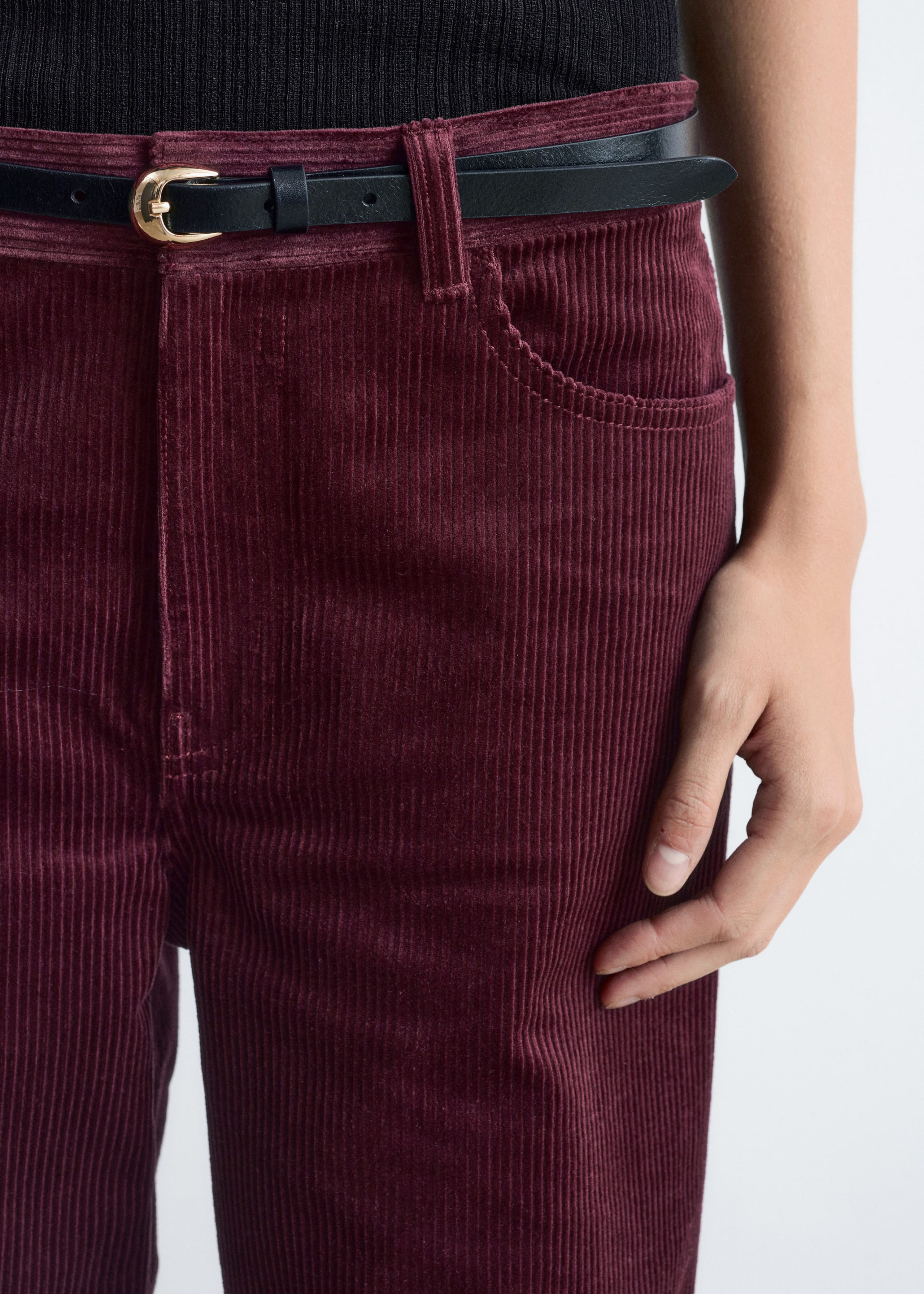 Image of Flared Corduroy Trousers