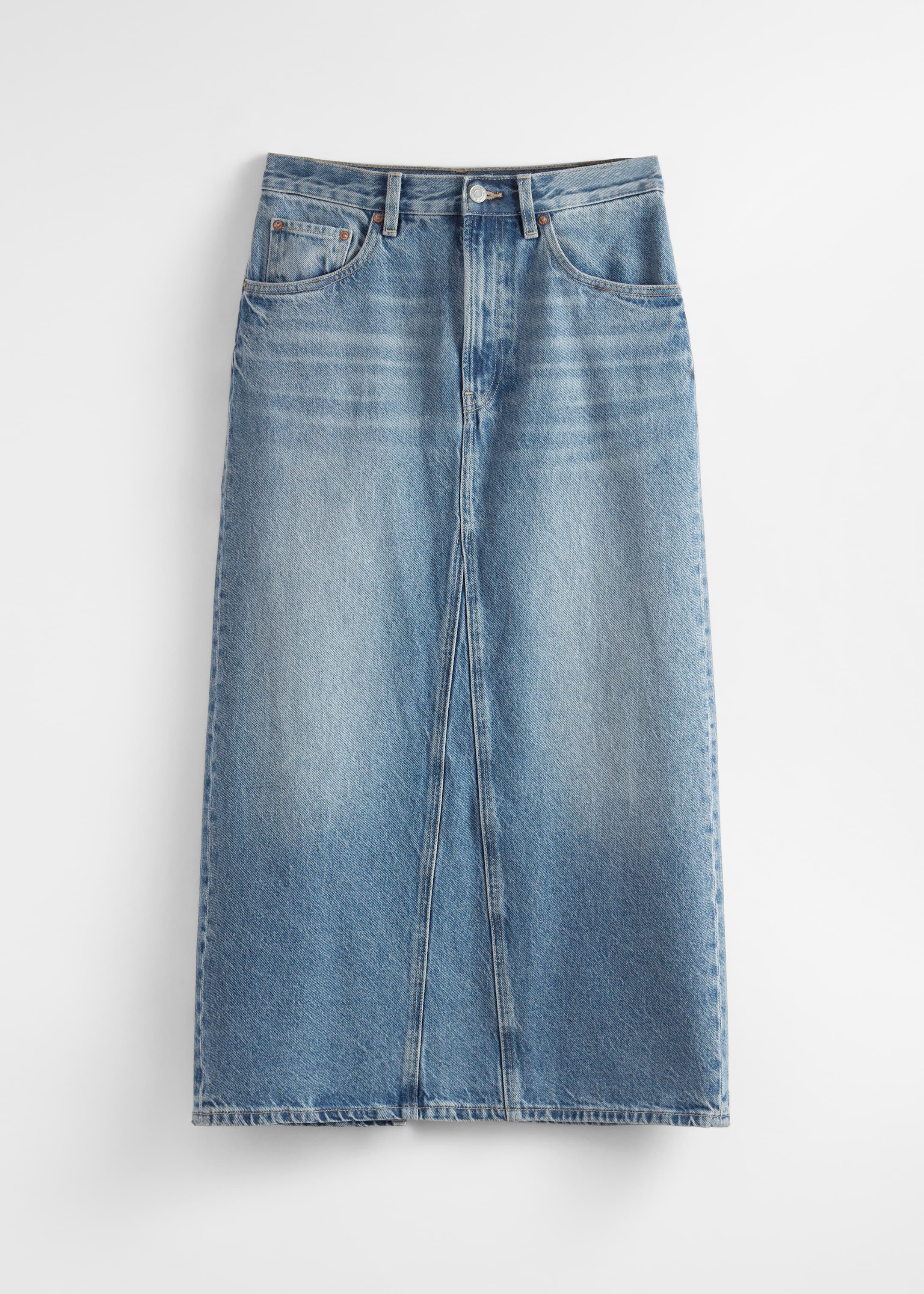 Visa större bild: Midikjol i denim - Mellanblå - DAM | H&M SE 6