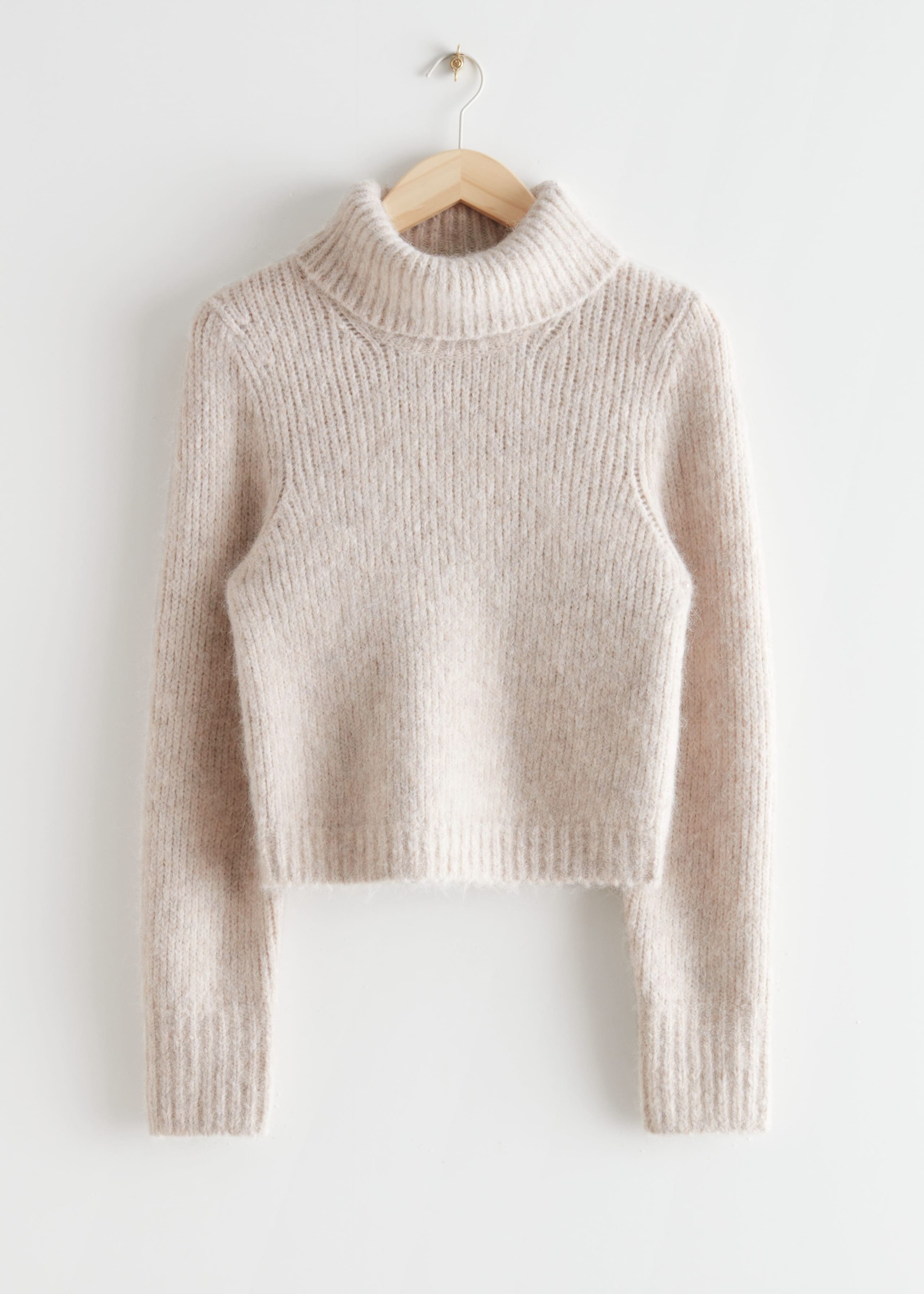Cropped Turtleneck Sweater - Purple - Bodegón