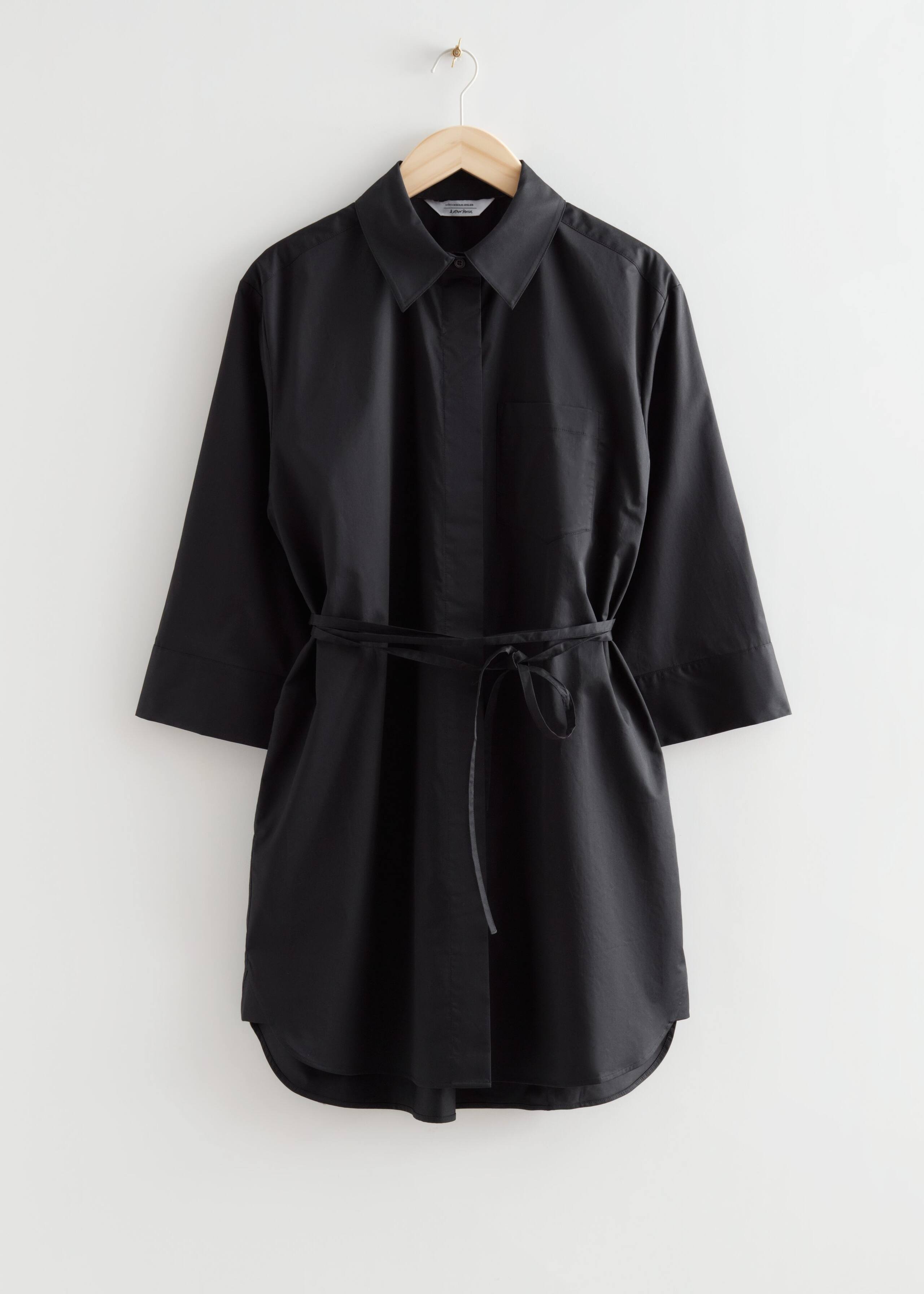 VoluminousShirtMiniDress - Black - Natura morta