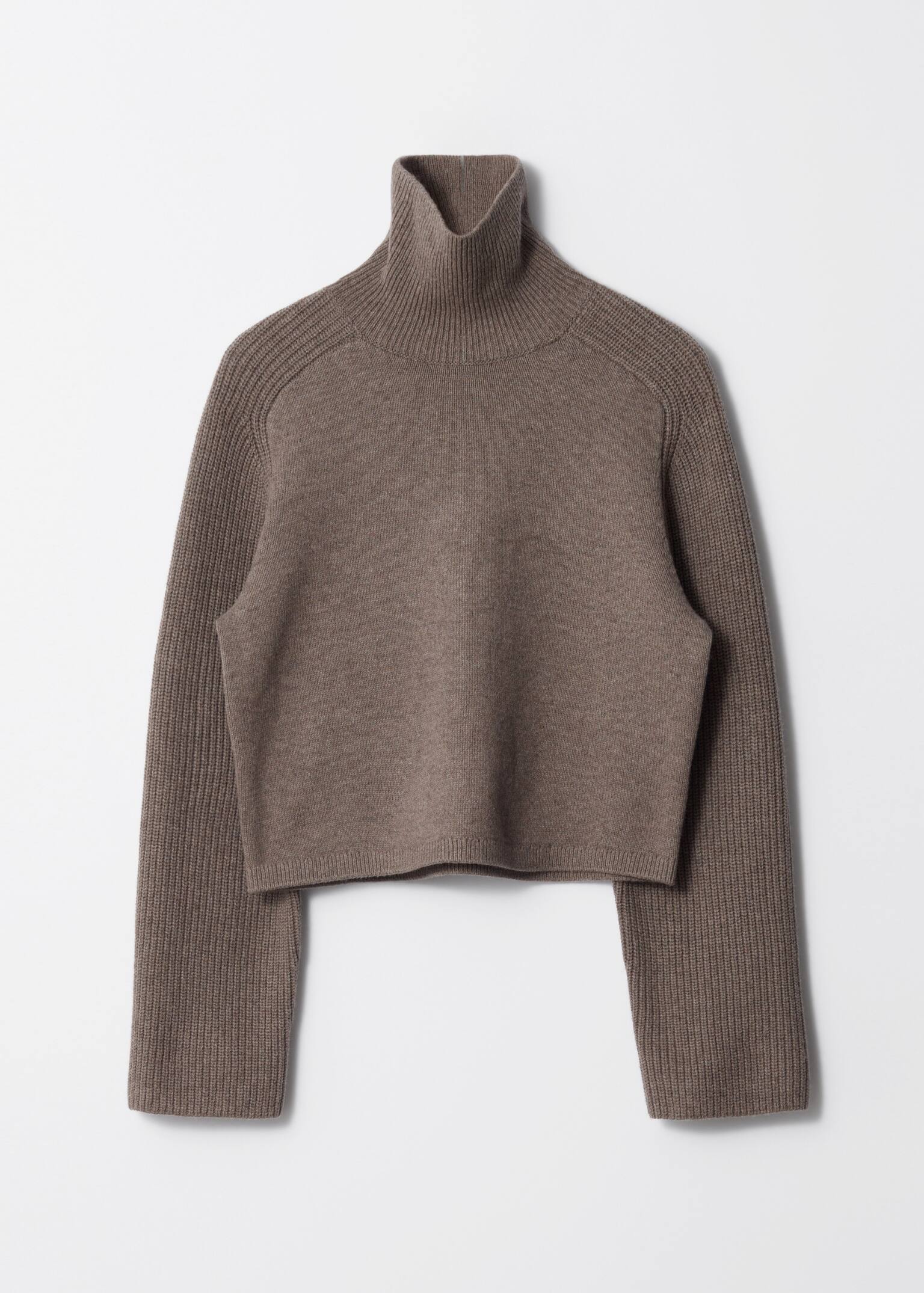Boxy Turtleneck Jumper - Brown/Dark Blue/Dark Brown/Dark Grey