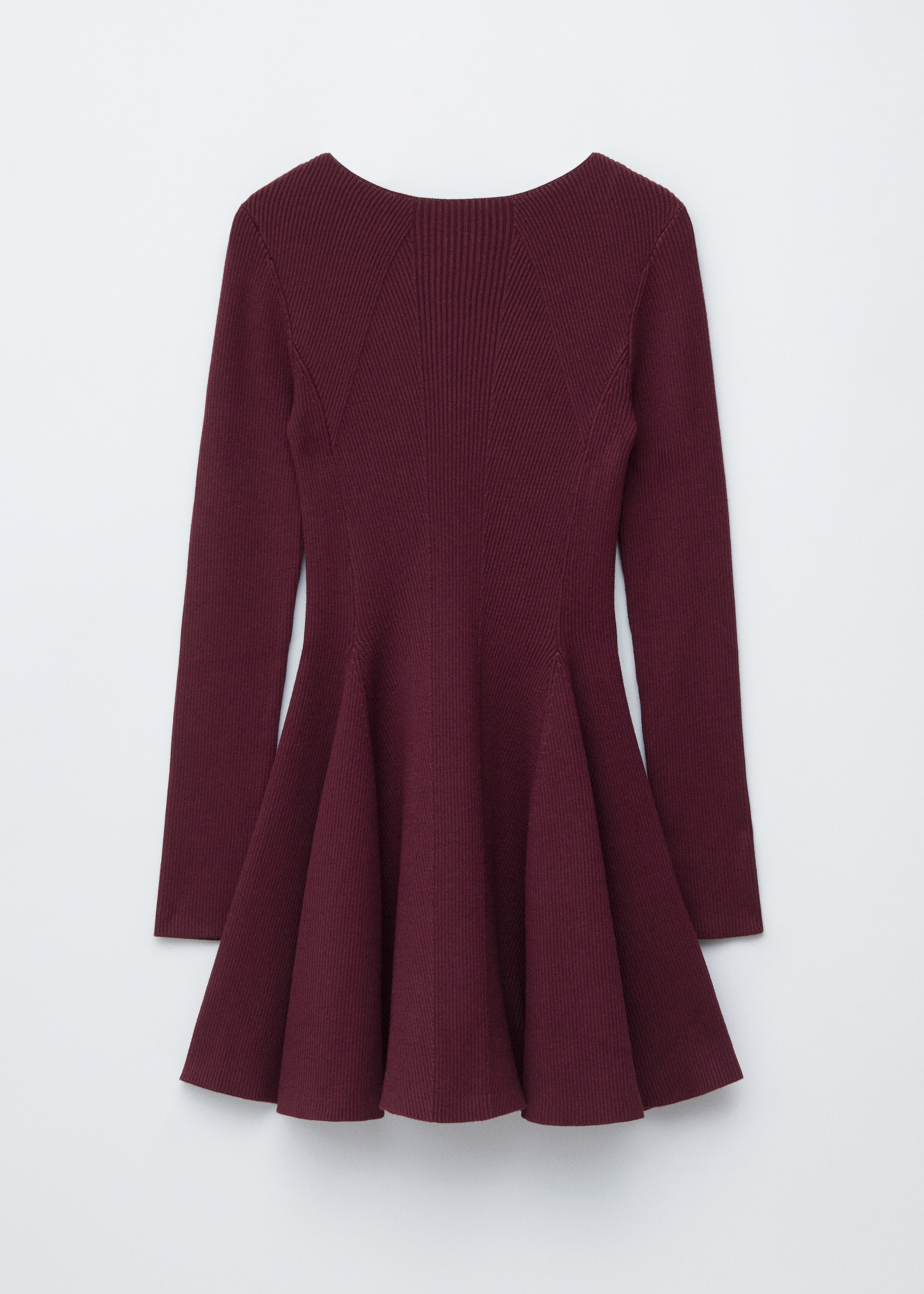 Robe courte en maille côtelée - Bordeaux/Noir