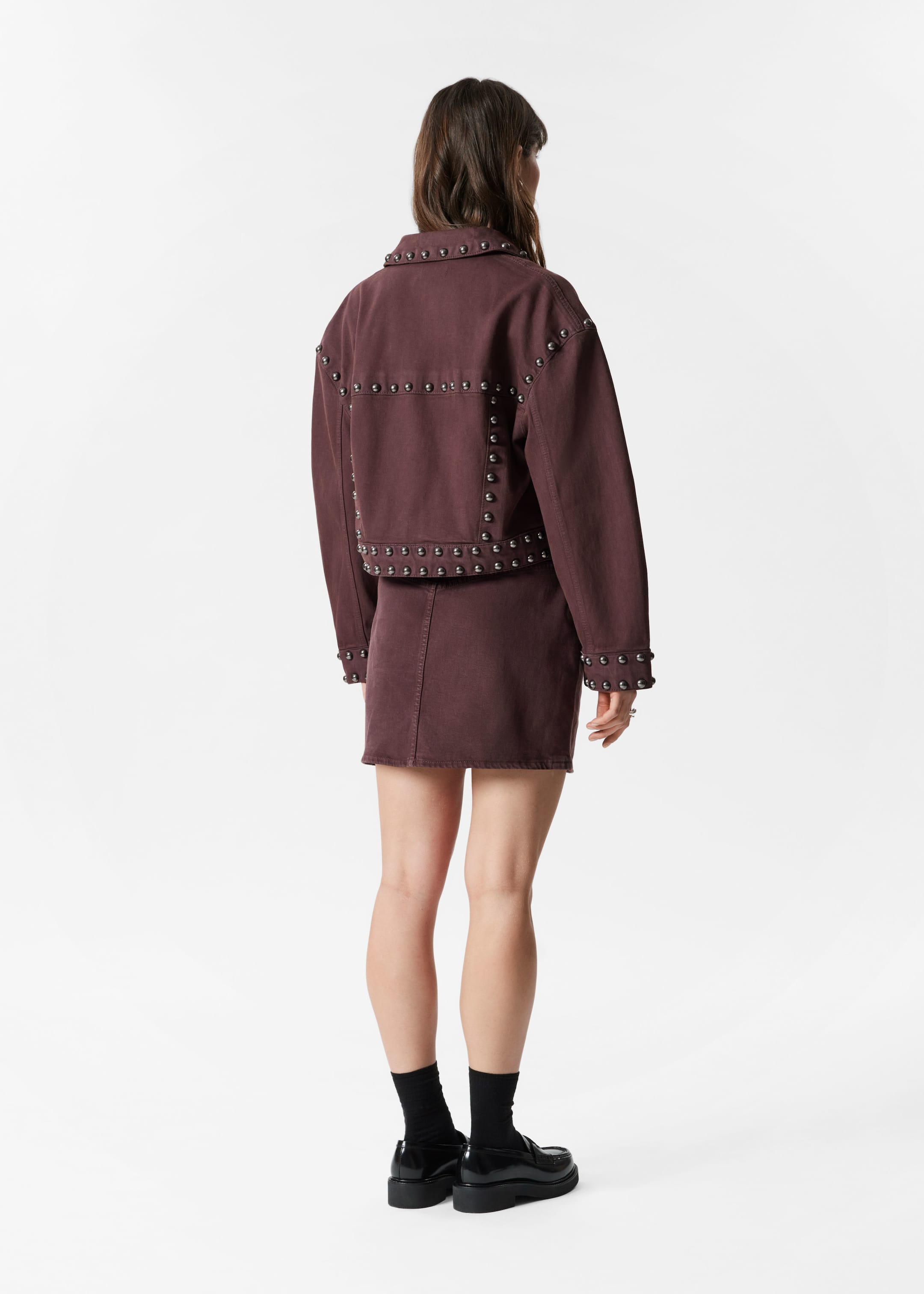 Visa större bild: Jacka med nitar - Mörkbrun - DAM | H&M FI 5
