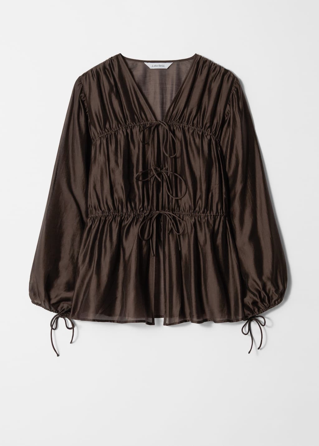 Geraffte Bluse mit Kordelzug