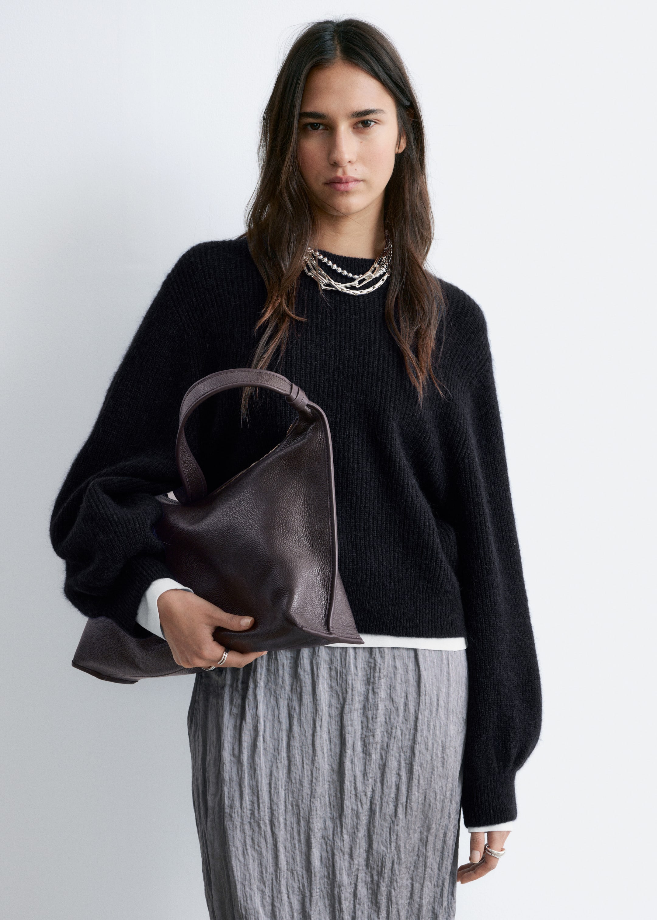 Größeres Bild anzeigen: Pullover mit Ballonärmeln aus Alpaka-Mix - Navyblau - Ladies | H&M AT 1