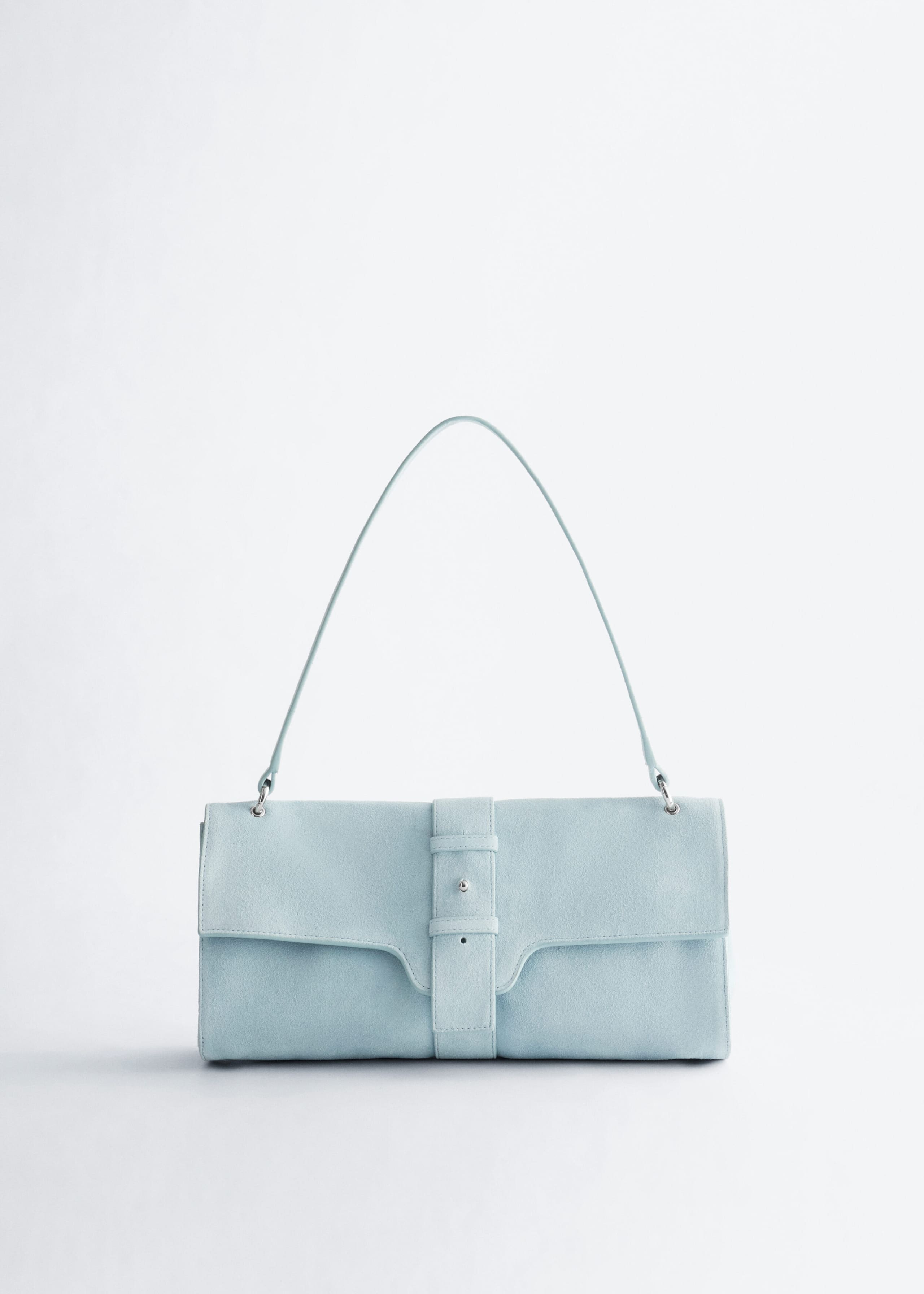 Leather Shoulder Bag - Light Blue - Still Life
