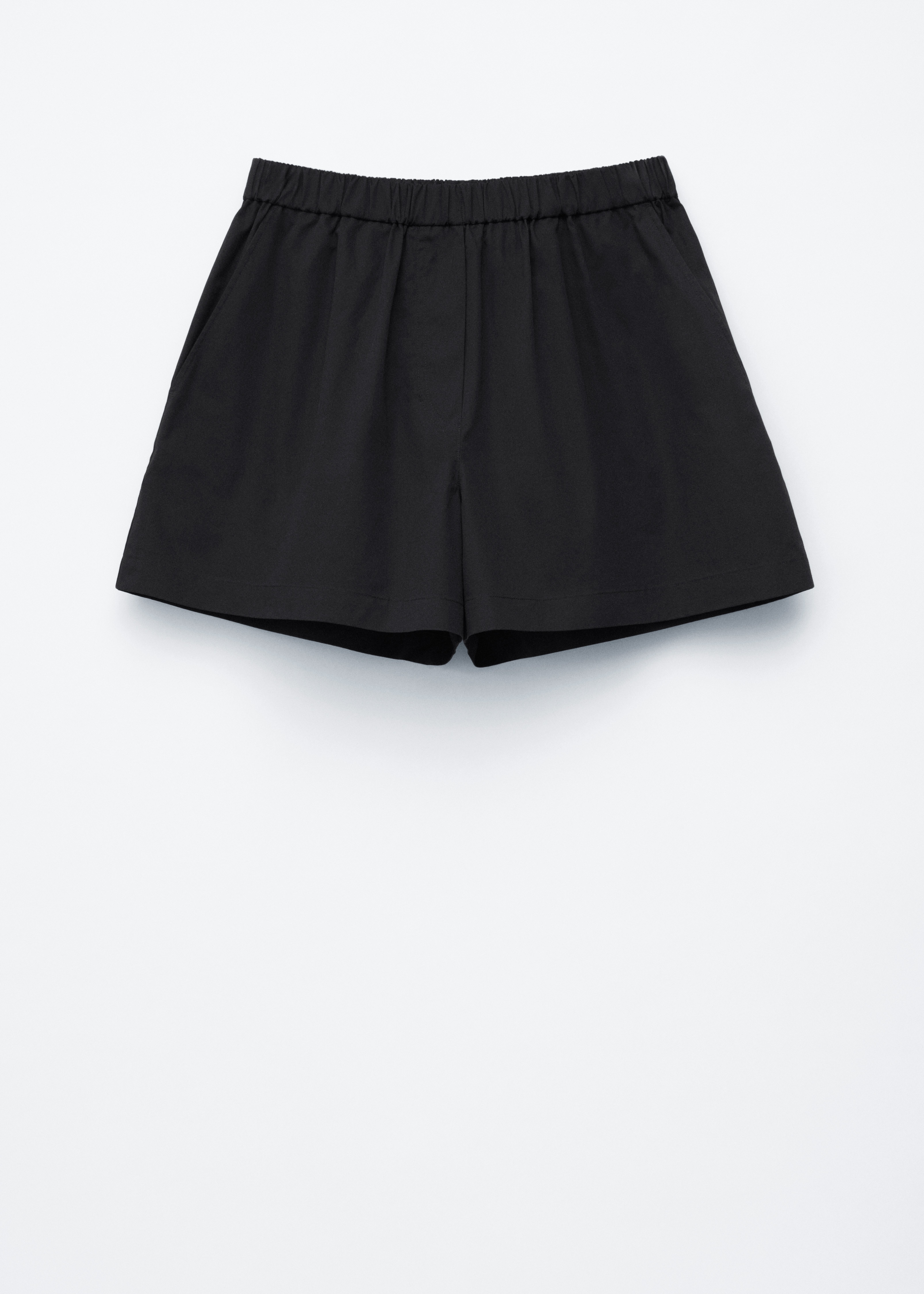 Pantalones cortos de algodón de cintura alta - Negro/Blanco/Beige/Rayas