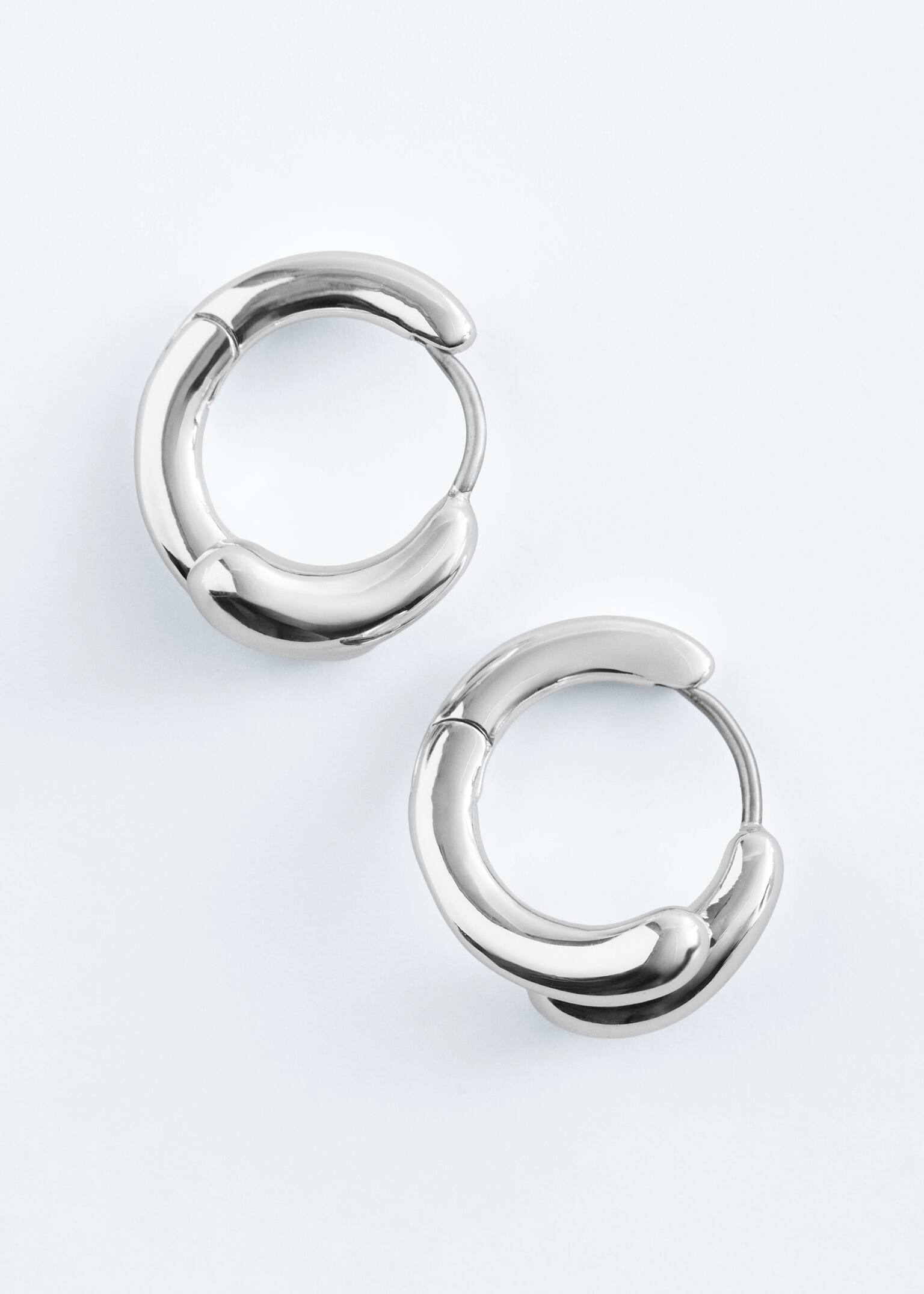 Two-Part Hoop Earrings - Silver/Gold