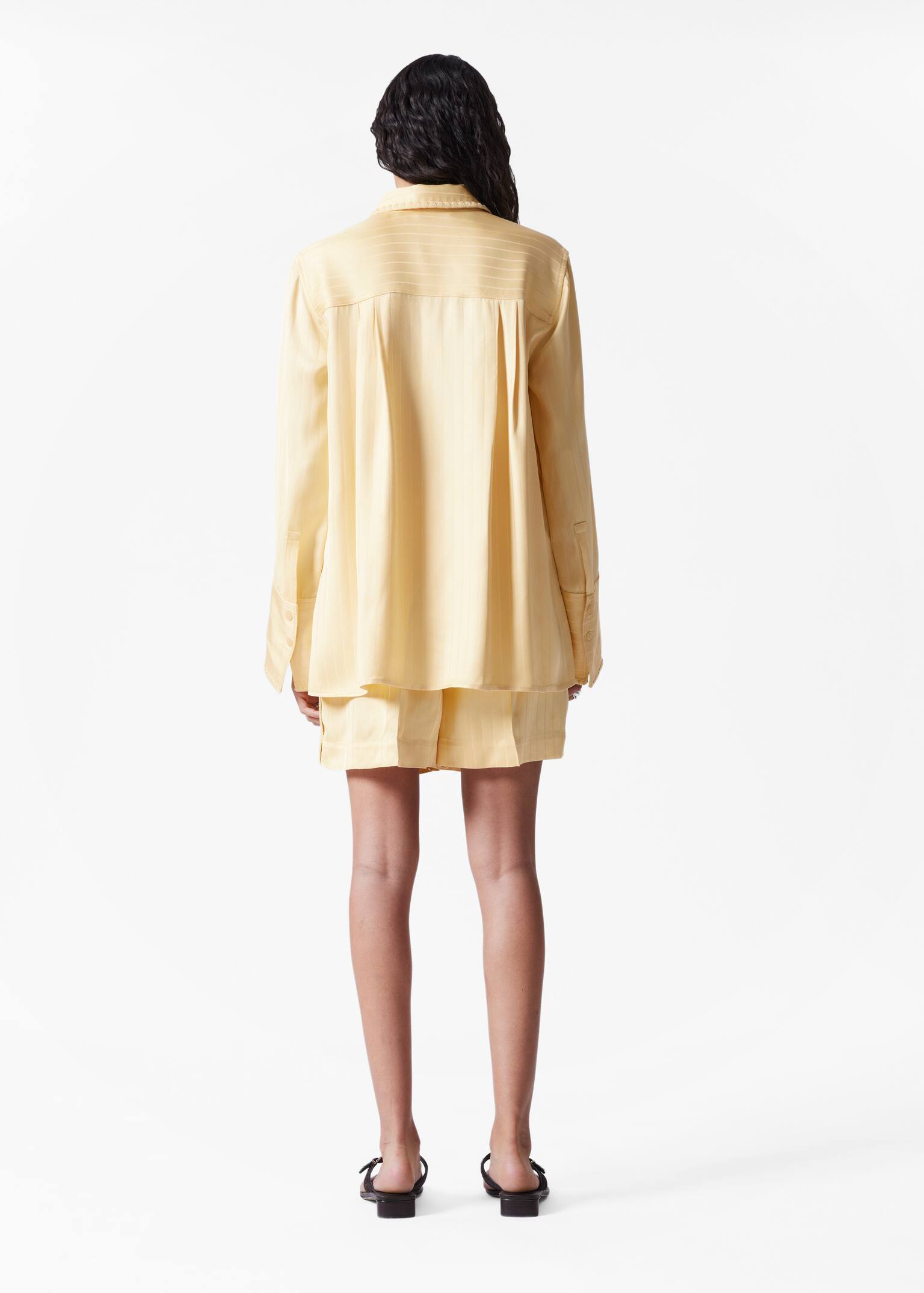 Short jacquard à plis marqués - Jaune clair - 4