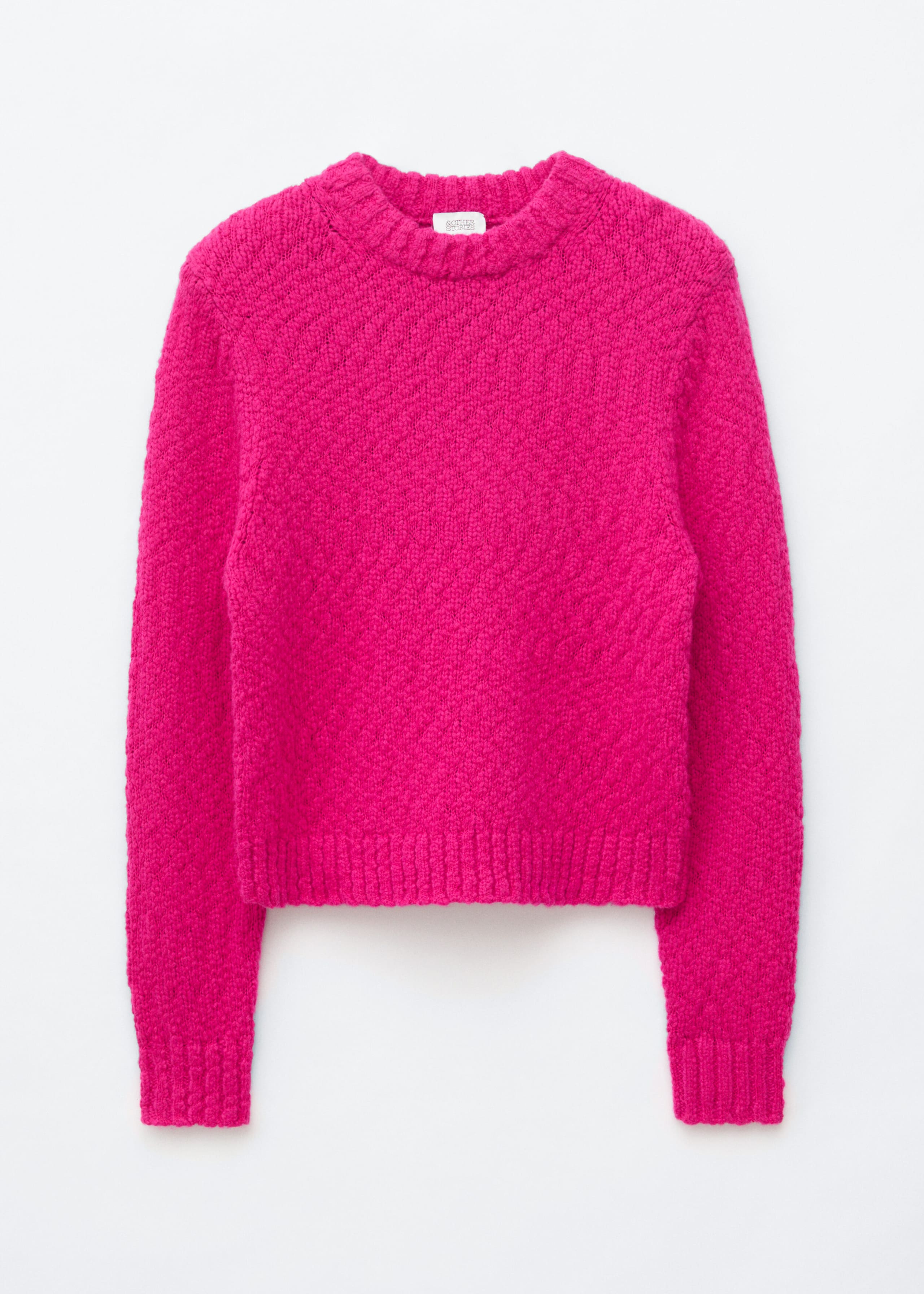 Wool-Cotton Bouclé Jumper - Dark pink - Still Life