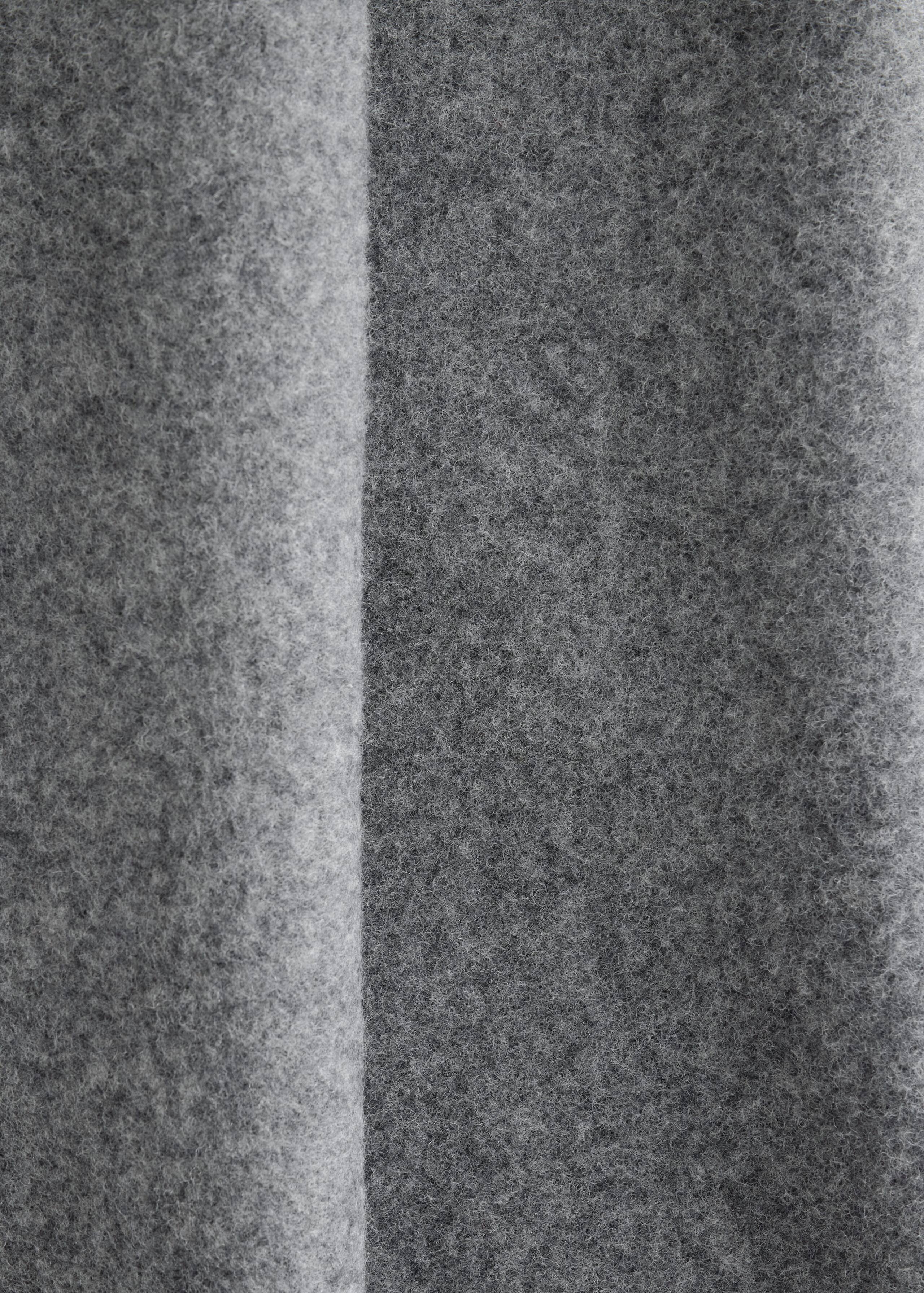 Fringed Wool Blanket Scarf - Grey - Still Life