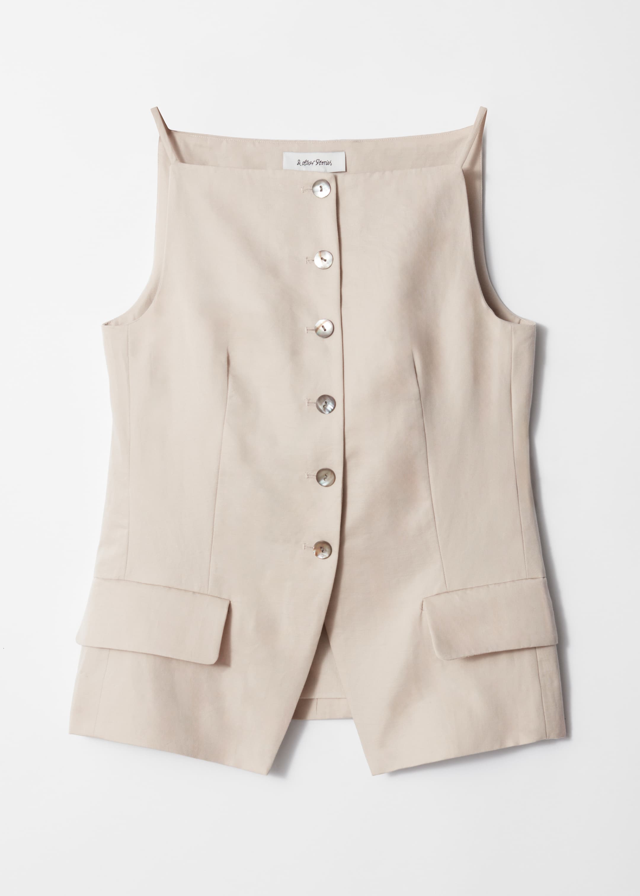 Vis større bilde: Skreddersydd vesttopp - Beige - DAME | H&M NO 4