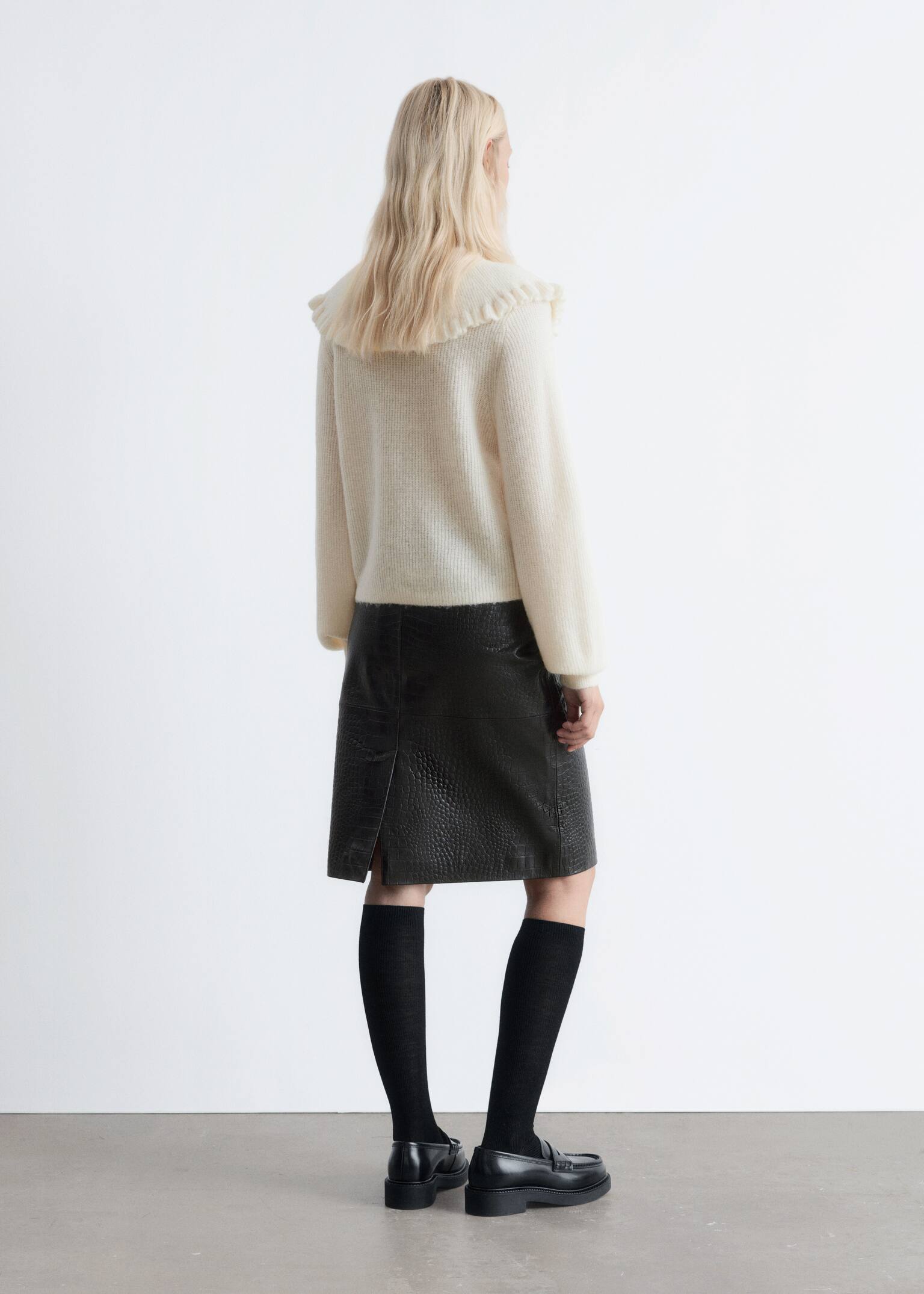 Cardigan din Amestec de Alpaca - Alb/Galben Deschis - 4