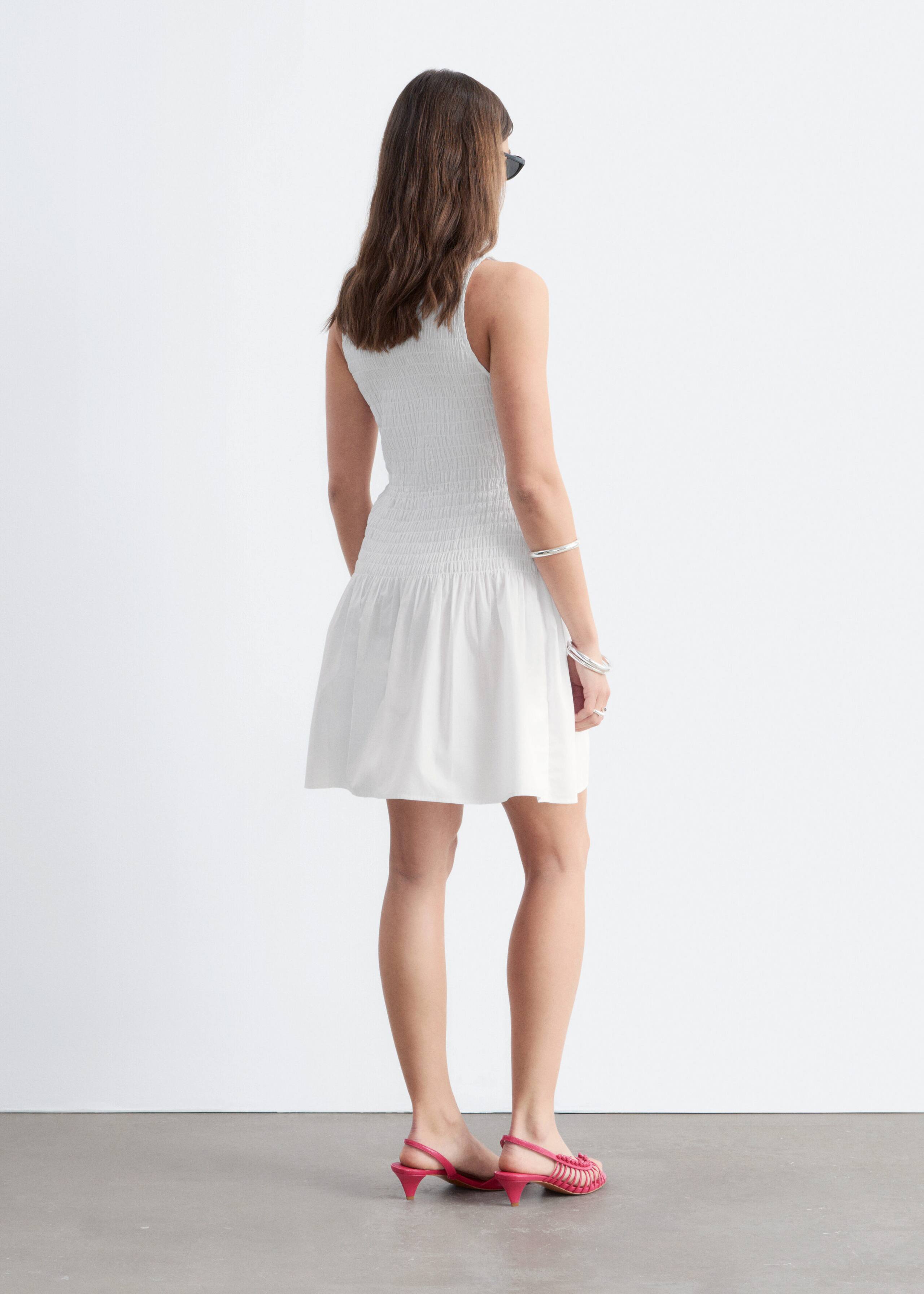 Smocked Cotton Poplin Mini Dress - Dark Brown - Lookbook