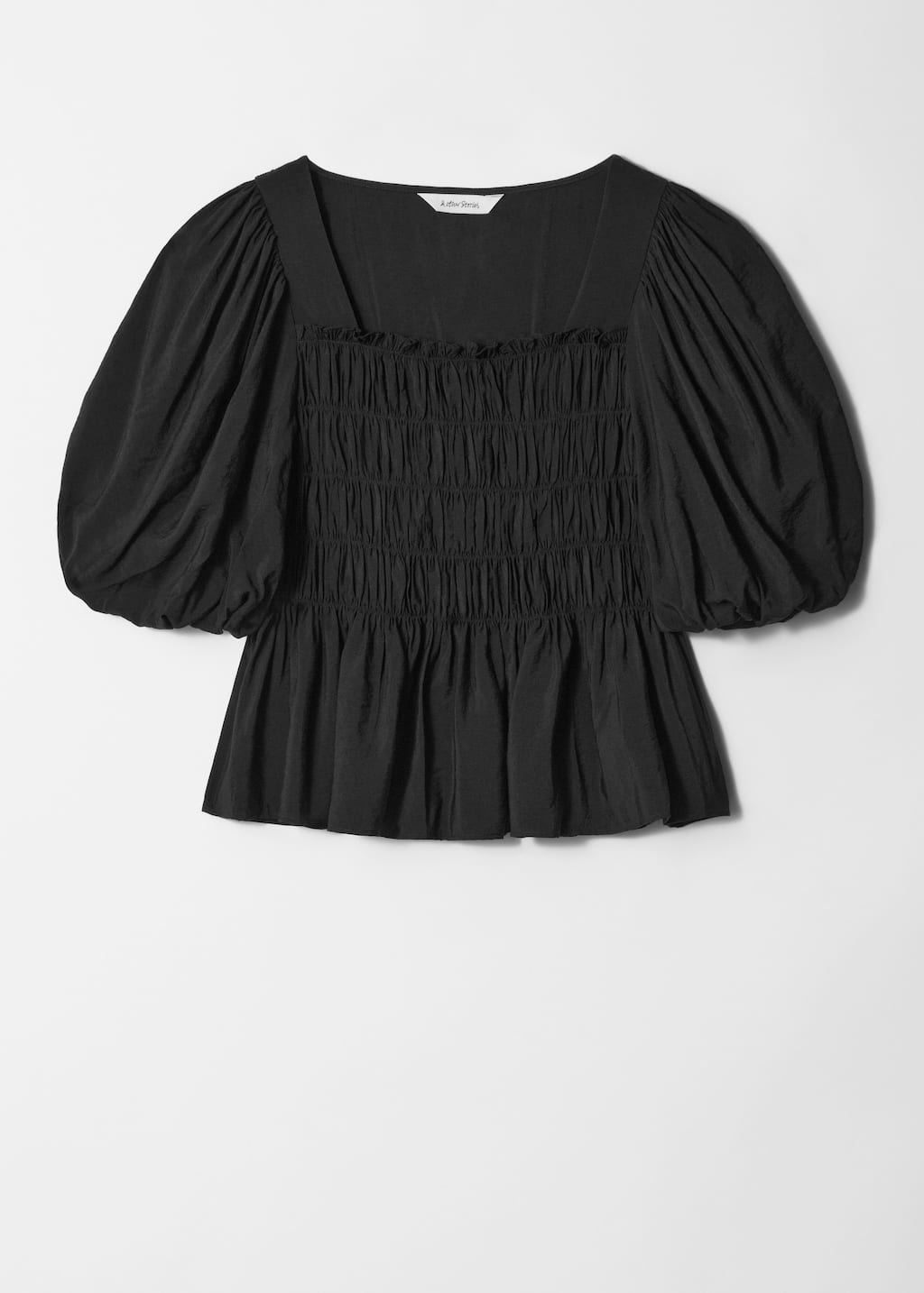 Image of Smocked Puff-Sleeve Blouse