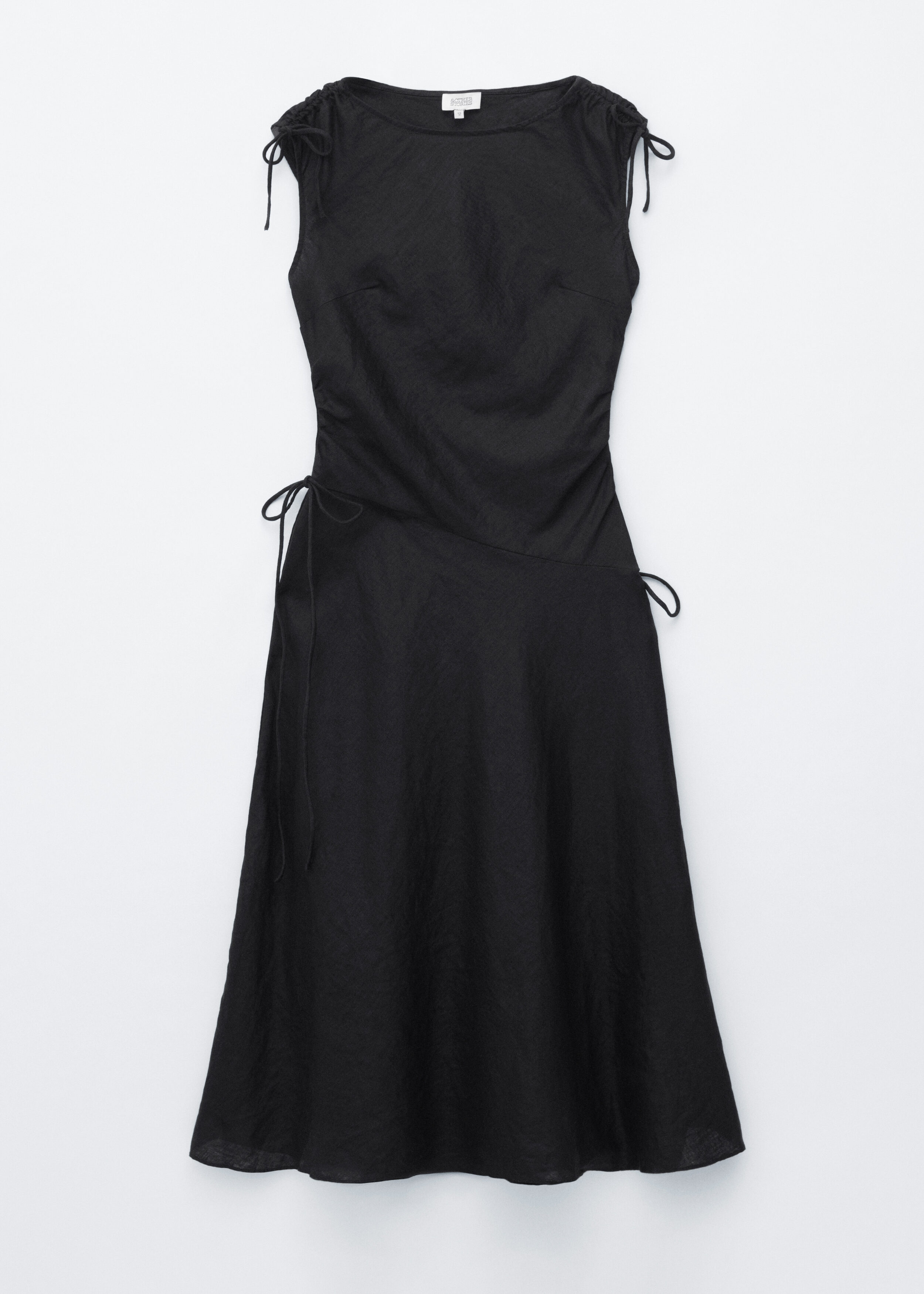 Flared Linen Midi Dress